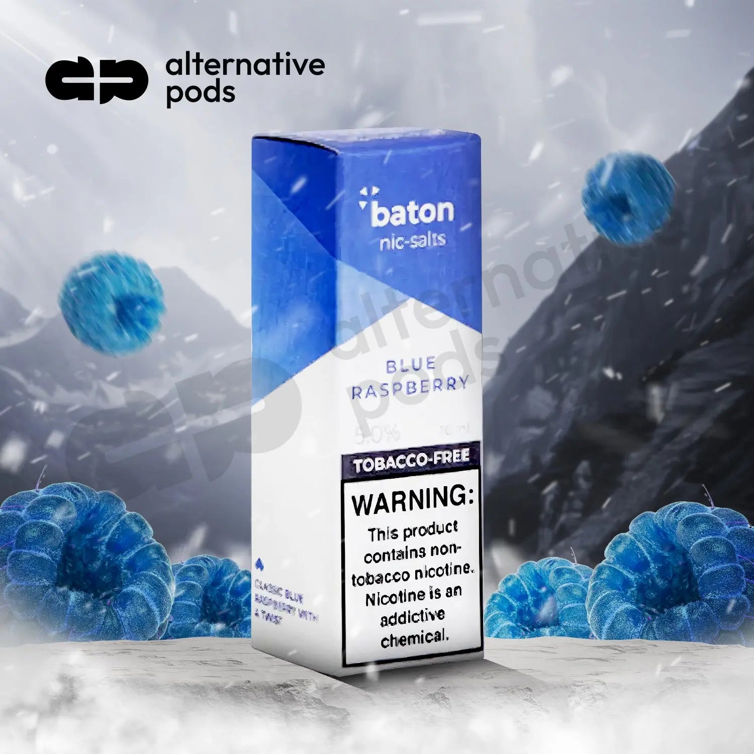 Baton Nic Salts Synthetic Nicotine Salt E-Liquid 10ML - Blue Raspberry 