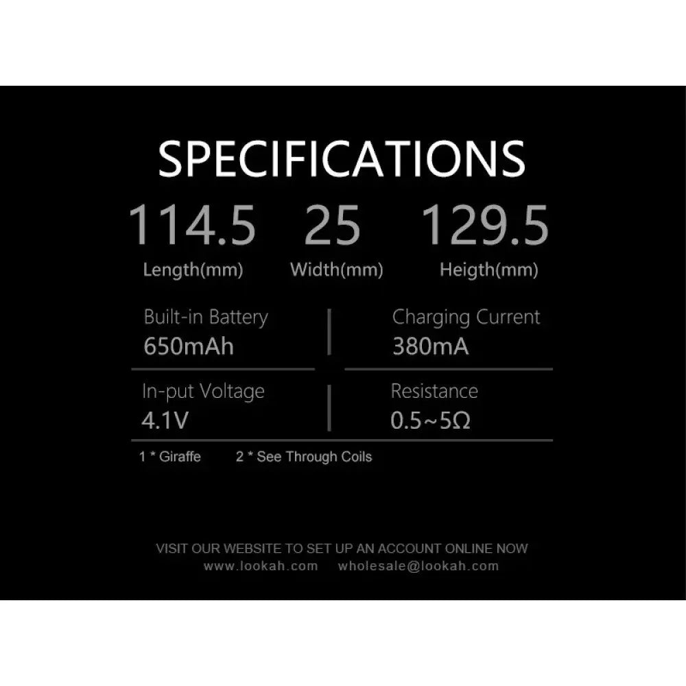 Lookah Giraffe 650mAh Electric Nectar Collector W/ Battery Charge Display - Alternative pods | Online Vape & Smoke Shop