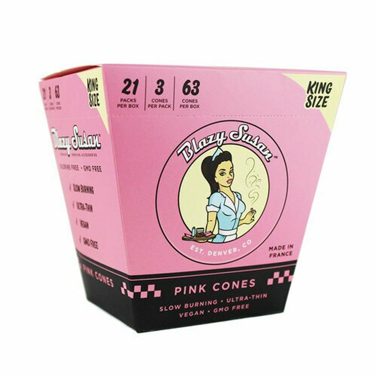 Blazy Susan Pink King Size Pre-Roll Cones (3ct)