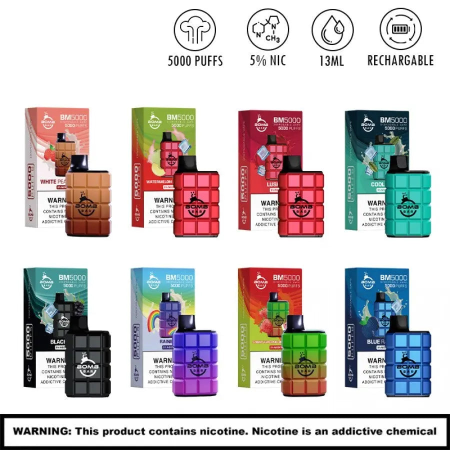 BOMB BAR 5000 PUFFS DISPOSABLE VAPE-$12.99 BOMB BAR 5000 PUFFS DISPOSABLE VAPE-$12.99
