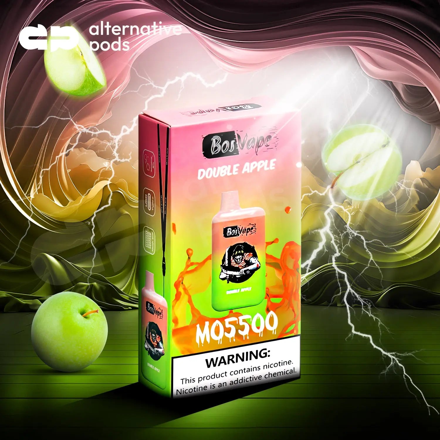 BosVape MO5500 Puffs Disposable Vape - Double Apple 
