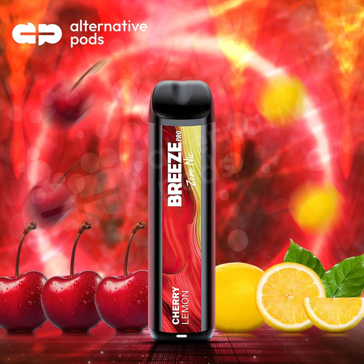 Breeze Pro Zero Nicotine 0% 2000 Puffs Disposable 2K - Cherry Lemon 