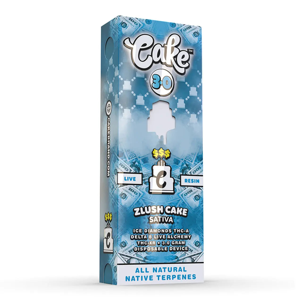 CAKE 3.0 Money Line Live Resin Ice Diamonds THC-A + Delta 8 Live Alchemy + THC-XR Disposable 3G - Alternative pods | Online Vape & Smoke Shop