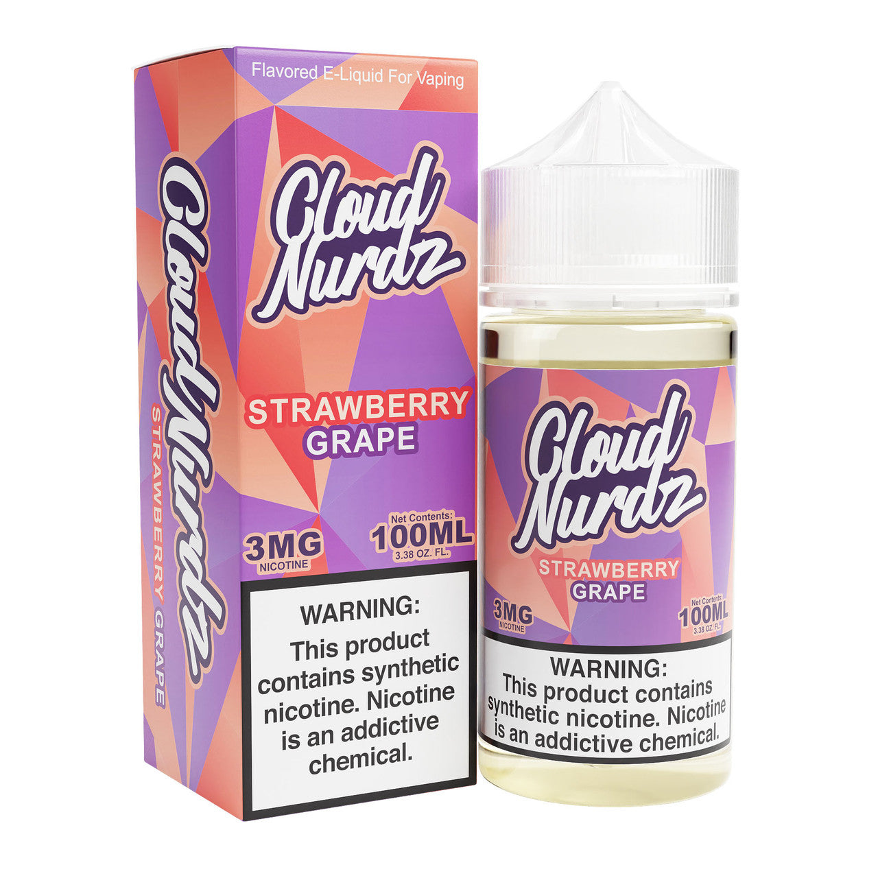 Cloud Nurdz Synthetic Nicotine E-Liquid 100ML Strawberry Grape 