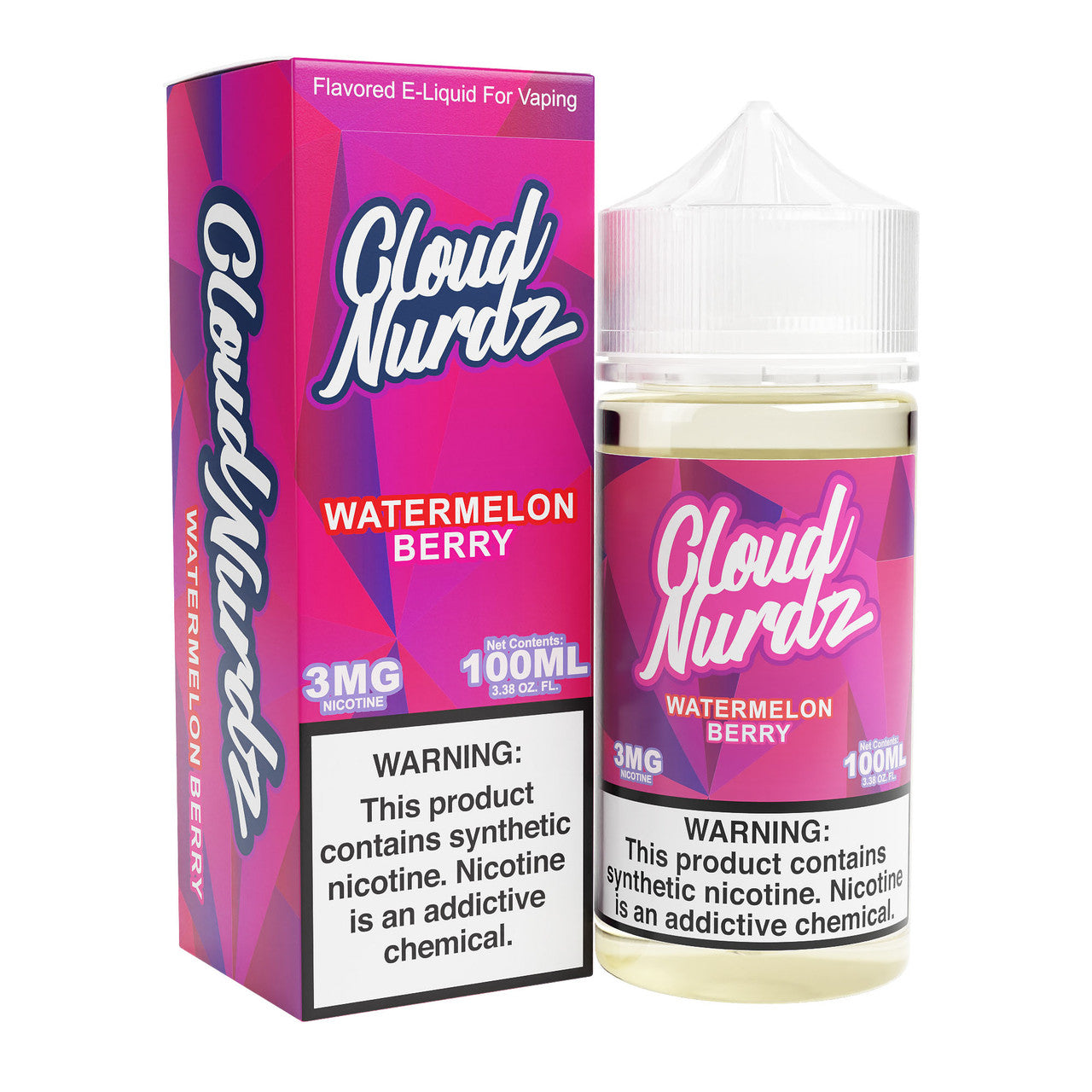 Cloud Nurdz Synthetic Nicotine E-Liquid 100ML Watermelon Berry 