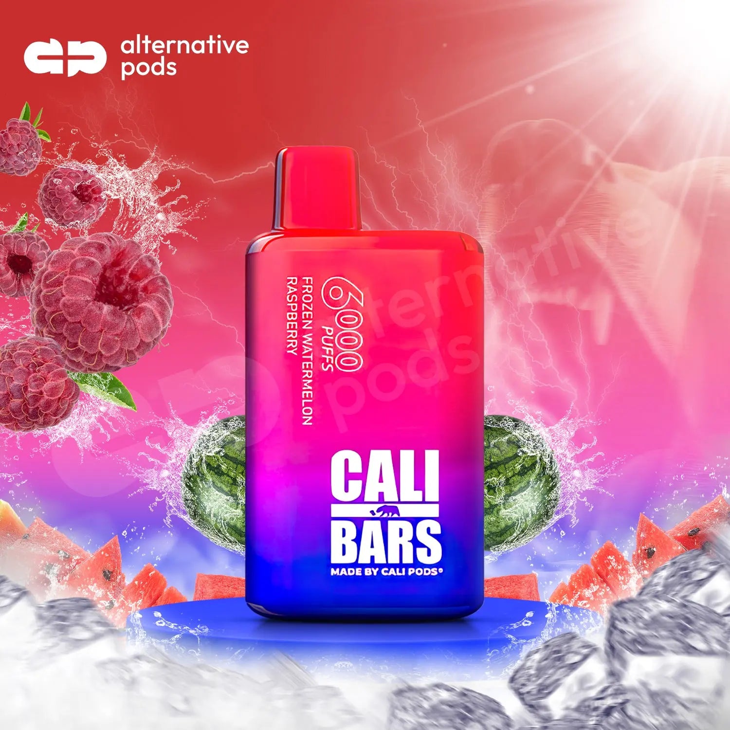 Cali Bars V2 6000 Disposable Vape - Frozen Watermelon Raspberry 