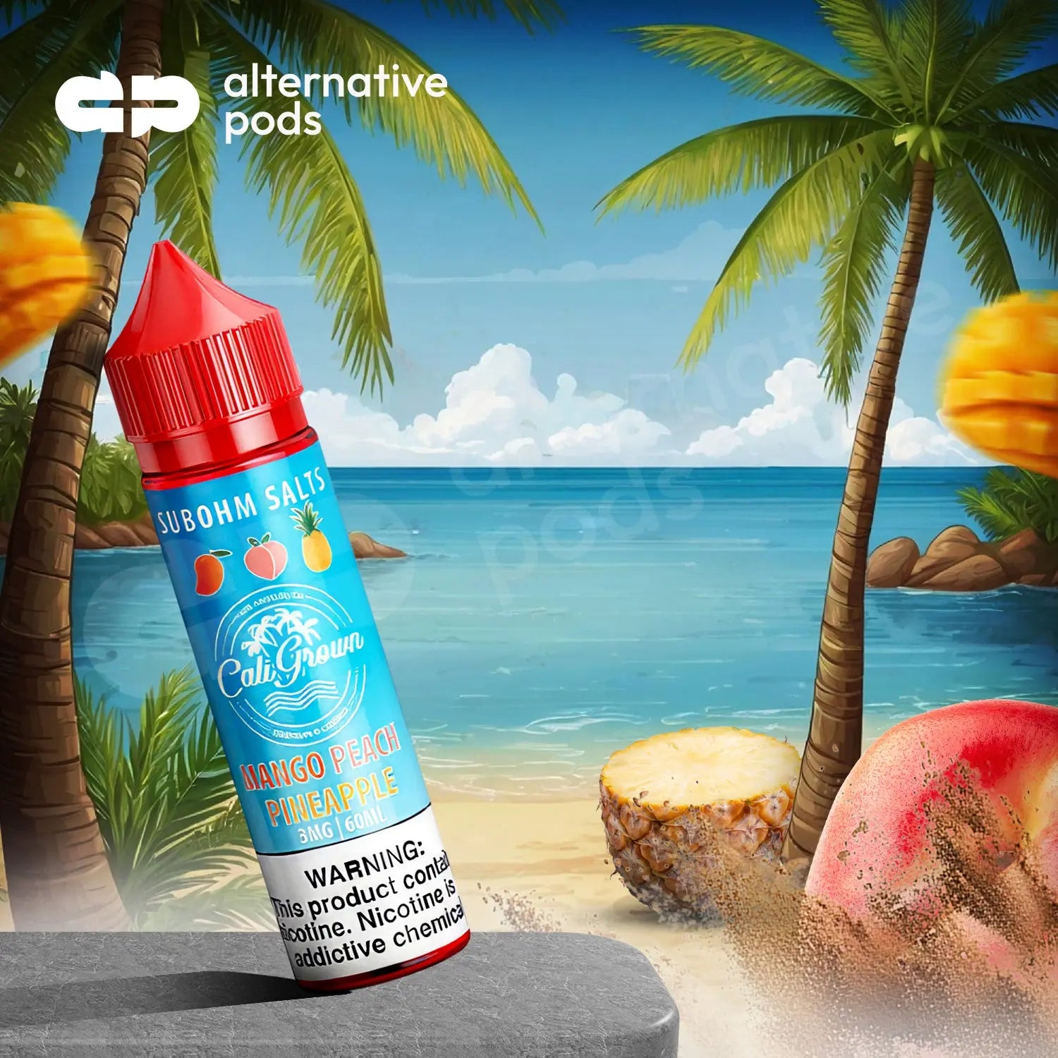 Cali Grown Synthetic E-Liquid 60ML- Mango Peach Pineapple 