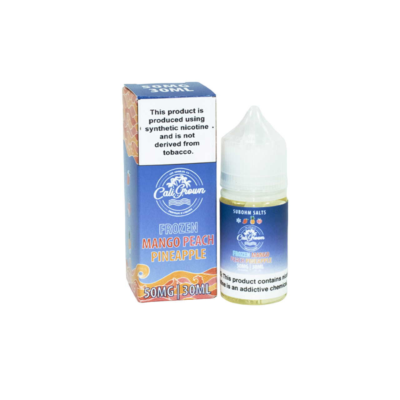 Cali Grown Synthetic Nicotine Salt E-Liquid 30ML Mango Peach Pineapple  