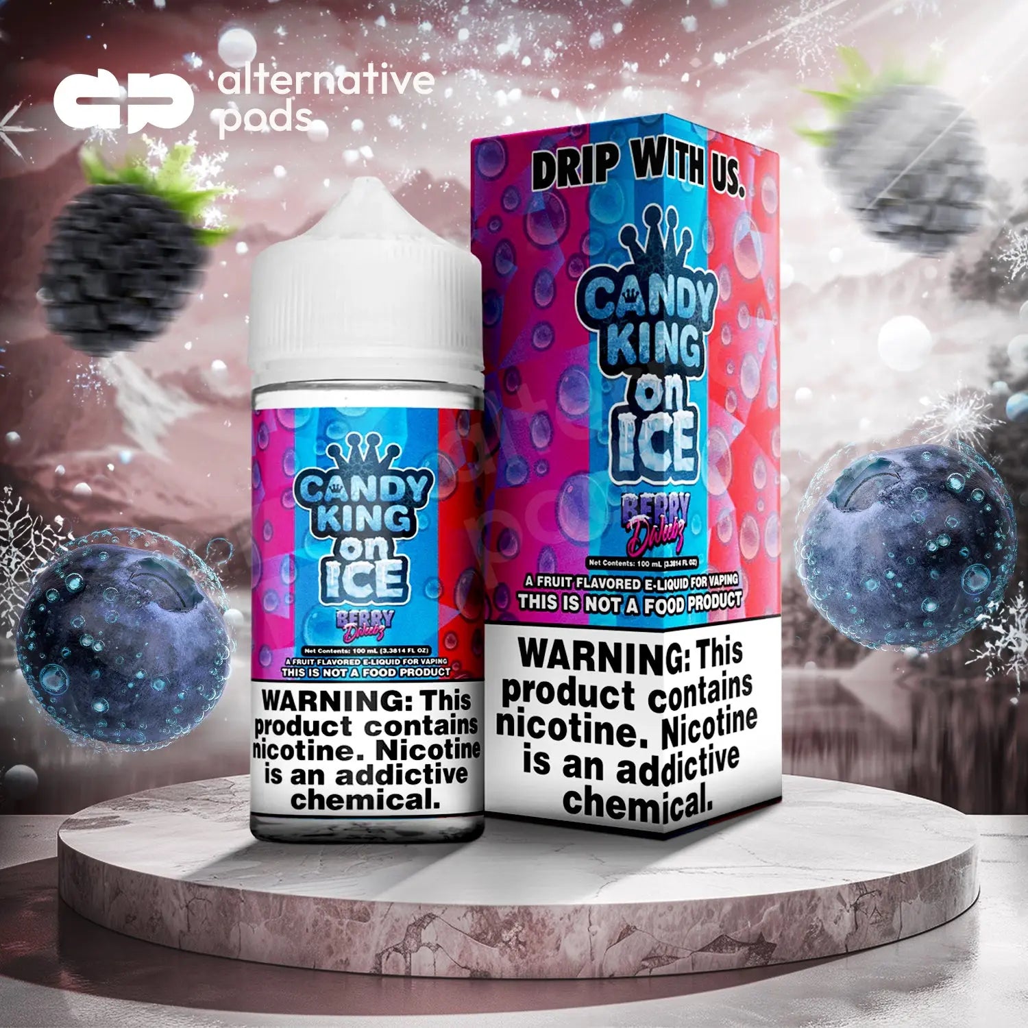 Candy King On Ice E-Liquid 100ML - Berry Dweebz On Ice 
