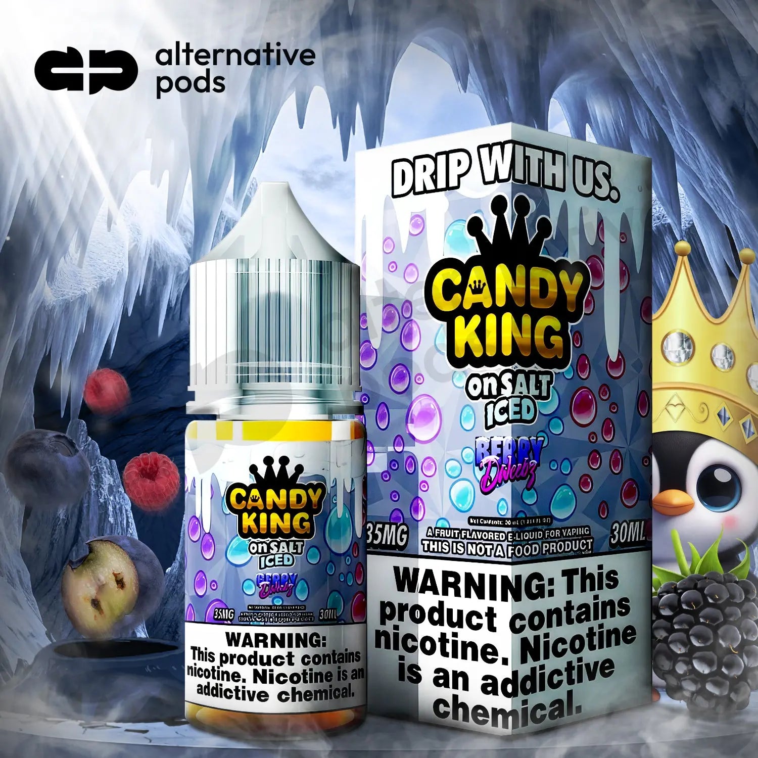 Candy King On Salt ICED Nicotine Salt E-Liquid 30ML - Alternative pods | Online Vape & Smoke Shop