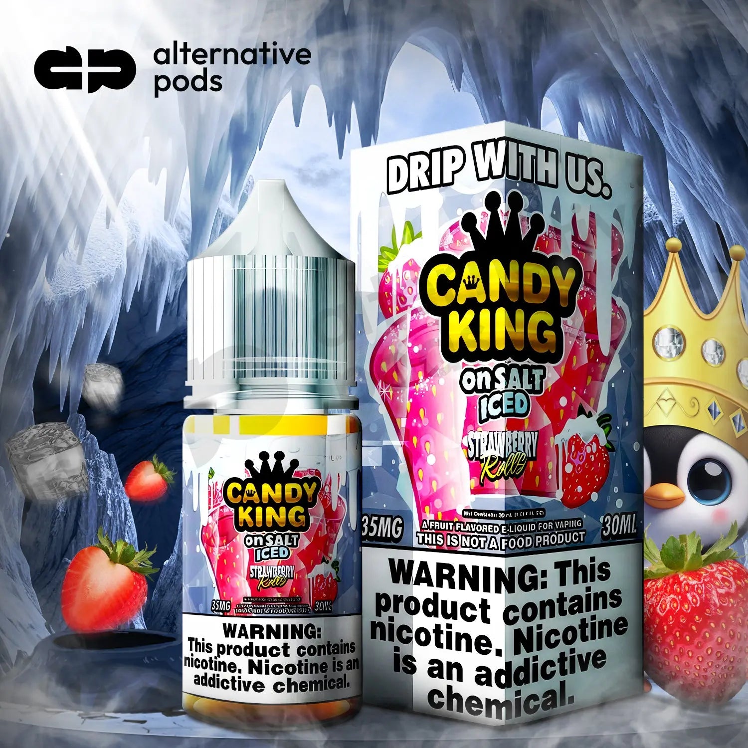 Candy King On Salt ICED Nicotine Salt E-Liquid 30ML - Alternative pods | Online Vape & Smoke Shop