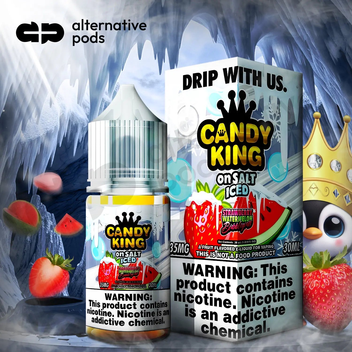 Candy King On Salt ICED Nicotine Salt E-Liquid 30ML - Alternative pods | Online Vape & Smoke Shop