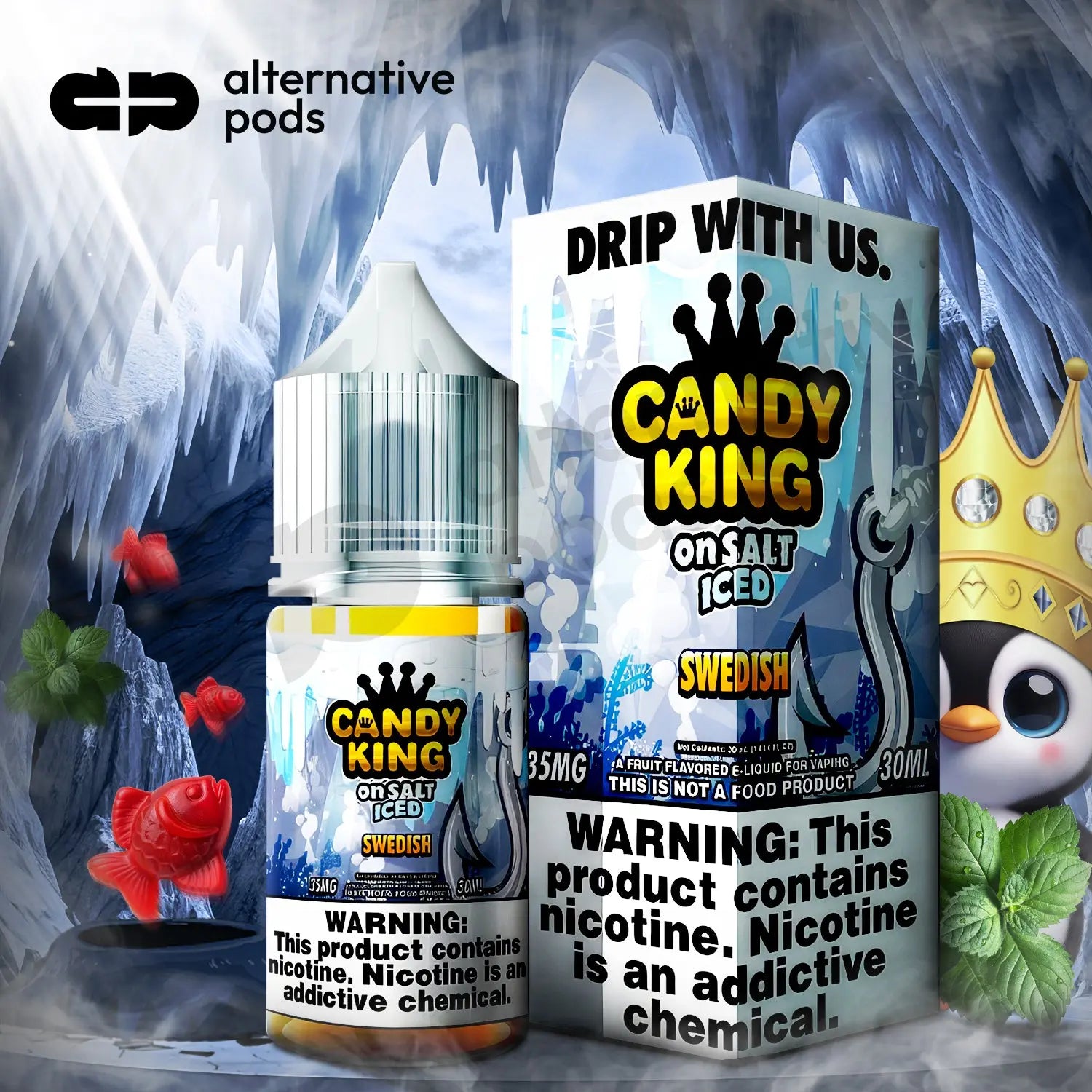 Candy King On Salt ICED Nicotine Salt E-Liquid 30ML - Alternative pods | Online Vape & Smoke Shop