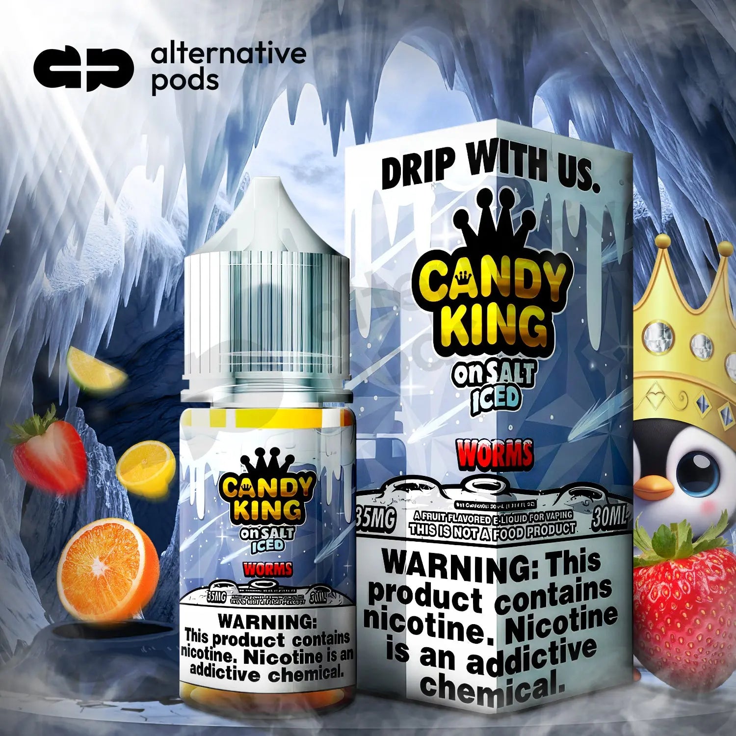 Candy King On Salt ICED Nicotine Salt E-Liquid 30ML - Alternative pods | Online Vape & Smoke Shop