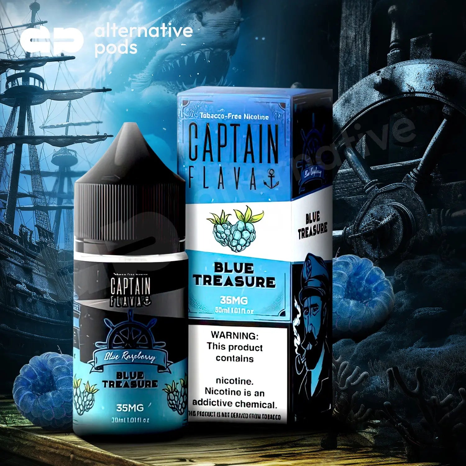 Captain Flava Nicotine Salt E-Liquid 30ML - Alternative pods | Online Vape & Smoke Shop