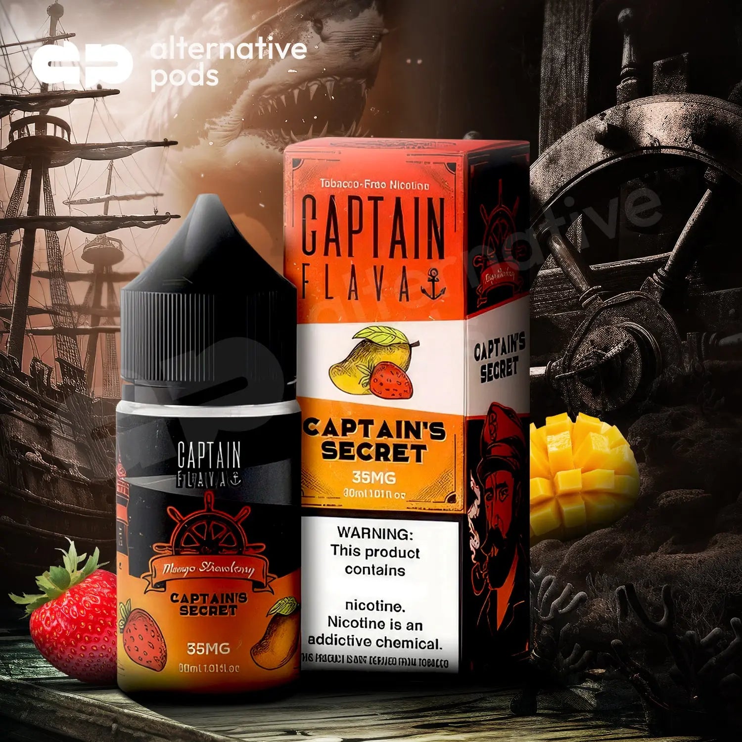 Captain Flava Nicotine Salt E-Liquid 30ML - Alternative pods | Online Vape & Smoke Shop