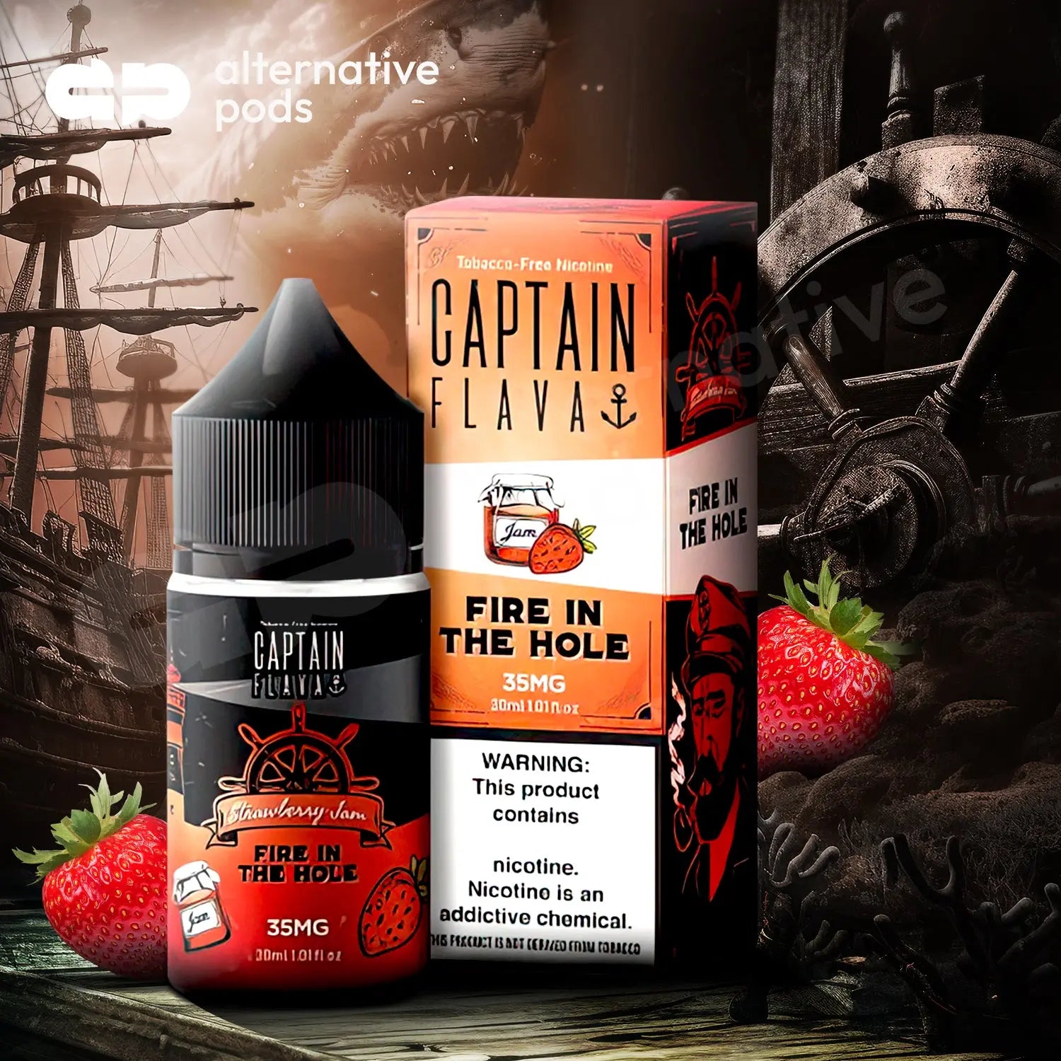 Captain Flava Nicotine Salt E-Liquid 30ML - Alternative pods | Online Vape & Smoke Shop