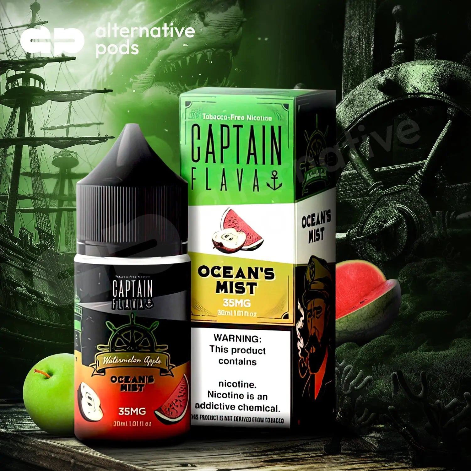Captain Flava Nicotine Salt E-Liquid 30ML - Alternative pods | Online Vape & Smoke Shop