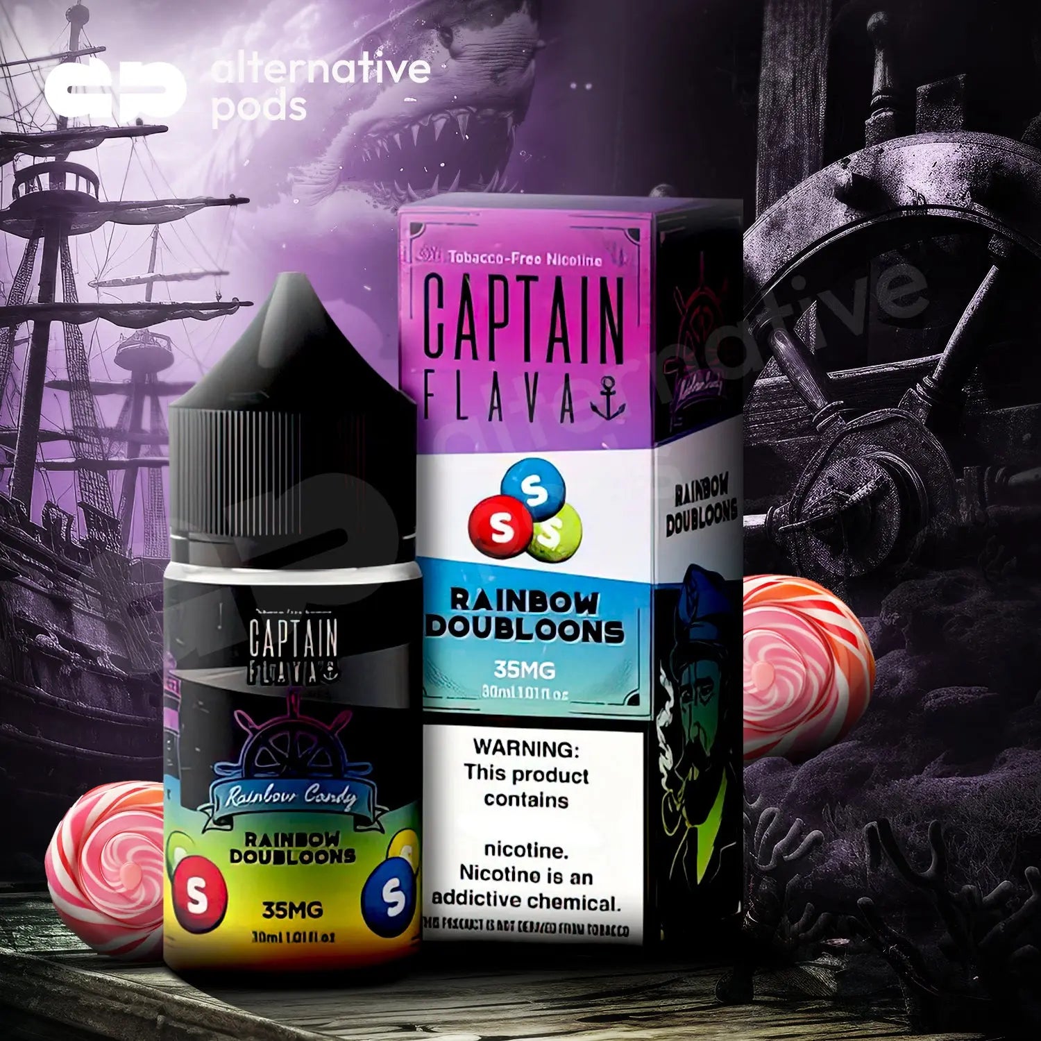 Captain Flava Nicotine Salt E-Liquid 30ML - Alternative pods | Online Vape & Smoke Shop