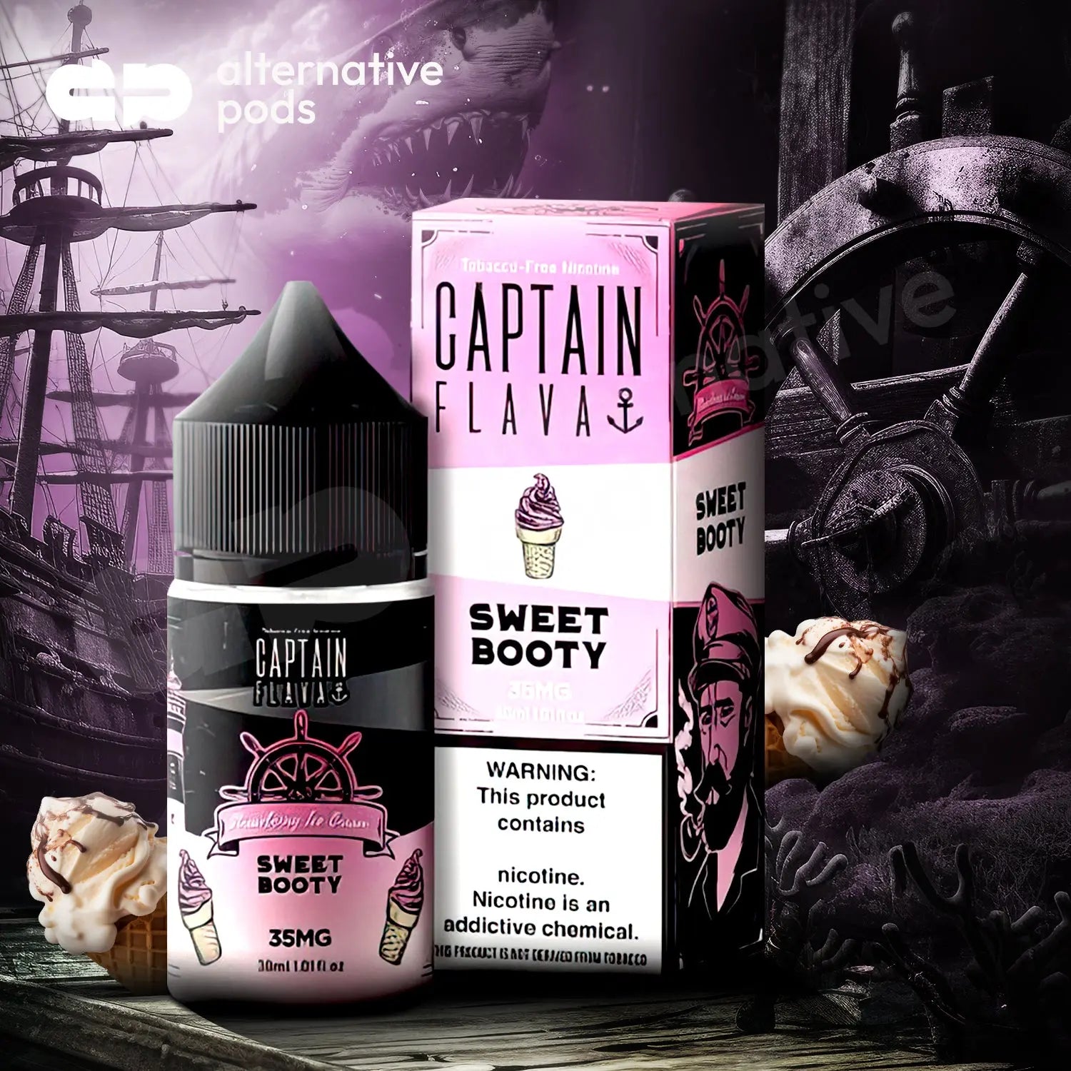 Captain Flava Nicotine Salt E-Liquid 30ML - Alternative pods | Online Vape & Smoke Shop