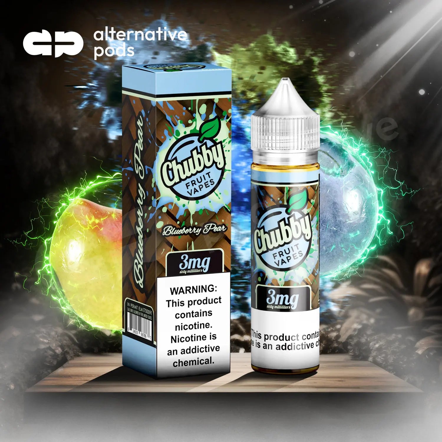 Chubby Fruit Vapes E-Liquid 60ML - Blueberry Pear 