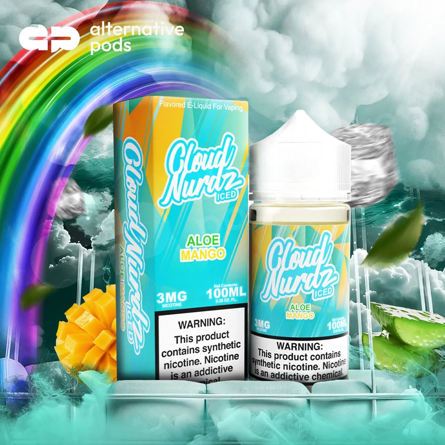 Cloud Nurdz ICED Tobacco-Free 100ML E-Liquid - Aloe Mango 