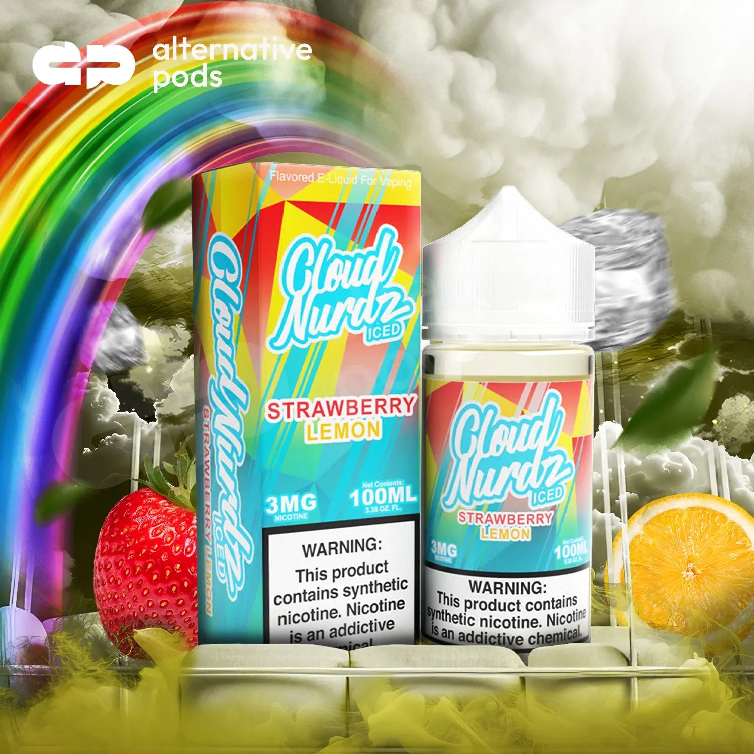 Cloud Nurdz ICED Tobacco-Free 100ML E-Liquid - Strawberry Lemon 