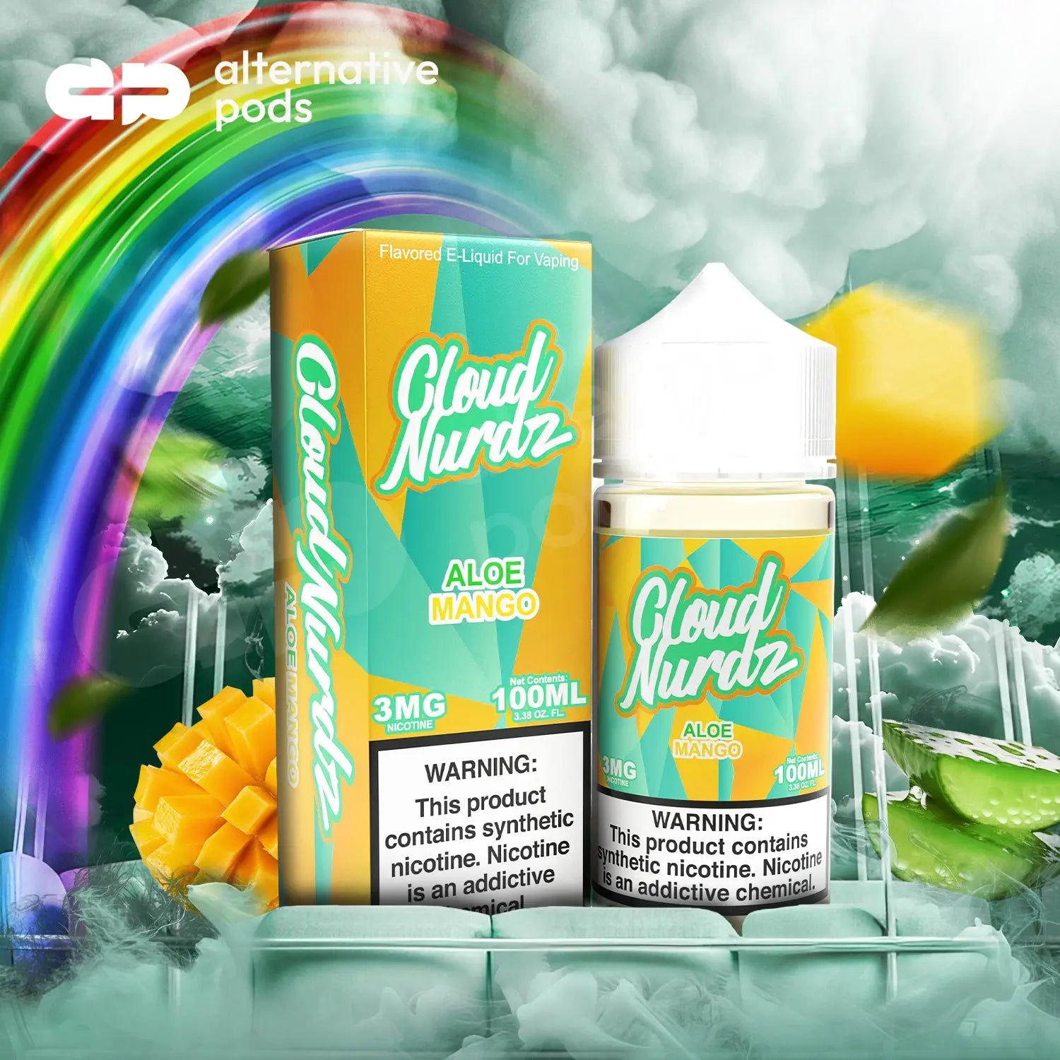 Cloud Nurdz Synthetic Nicotine E-Liquid 100ML - Aloe Mango 