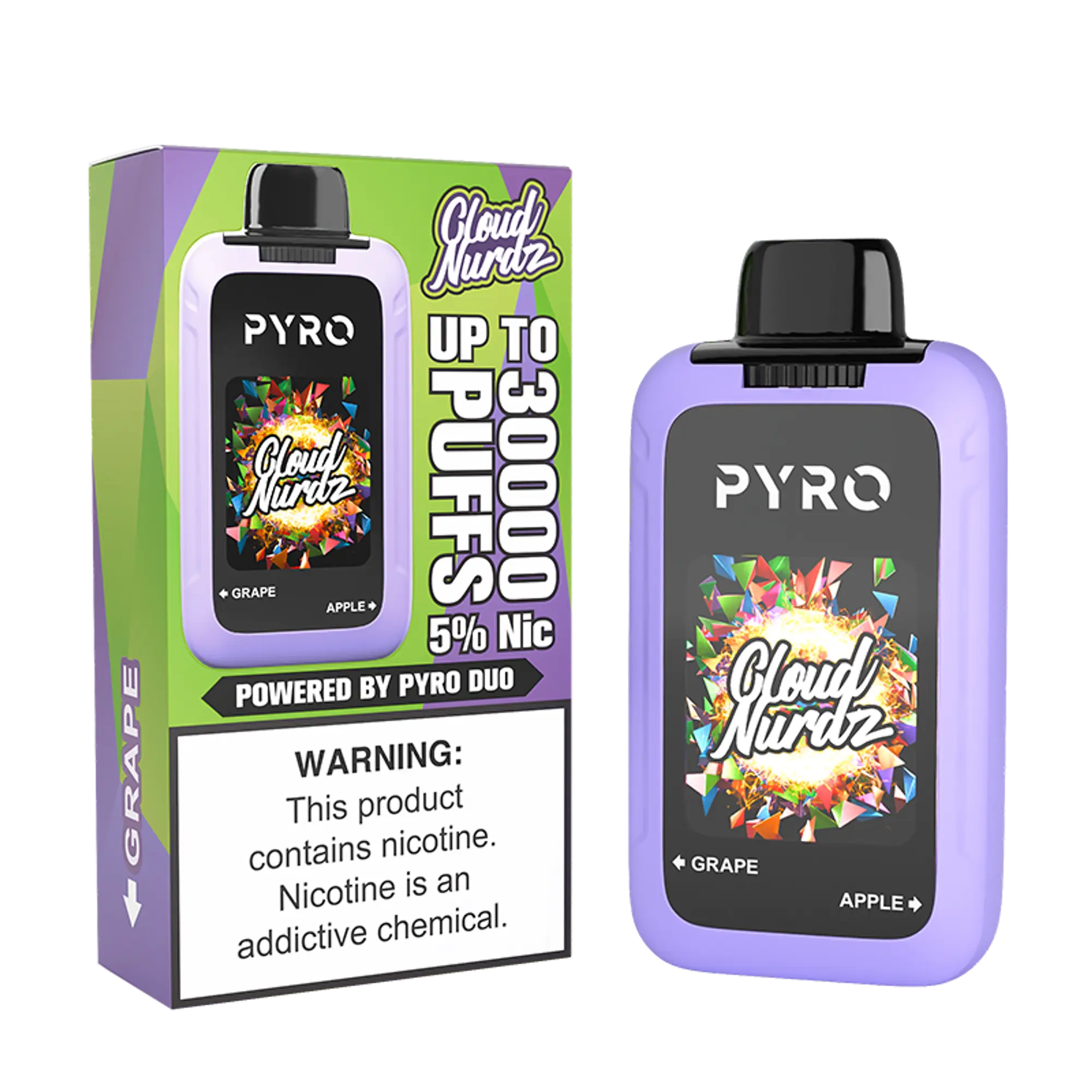 Cloud Nurdz X Pyro Duo 30K - Grape + Apple 