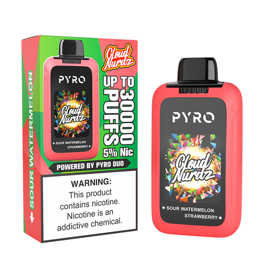 Cloud Nurdz X Pyro Duo 30K - Sour Watermelon + Strawberry 