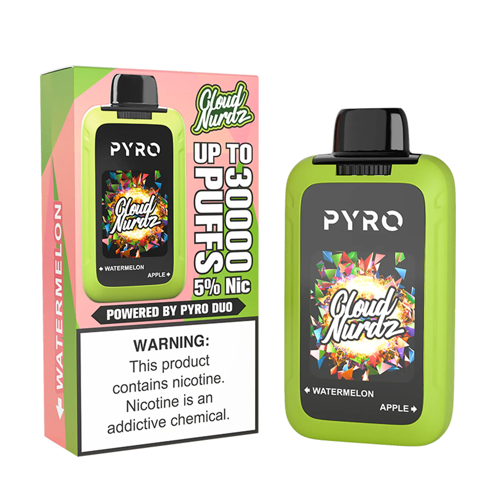 Cloud Nurdz X Pyro Duo 30K - Watermelon + Apple 