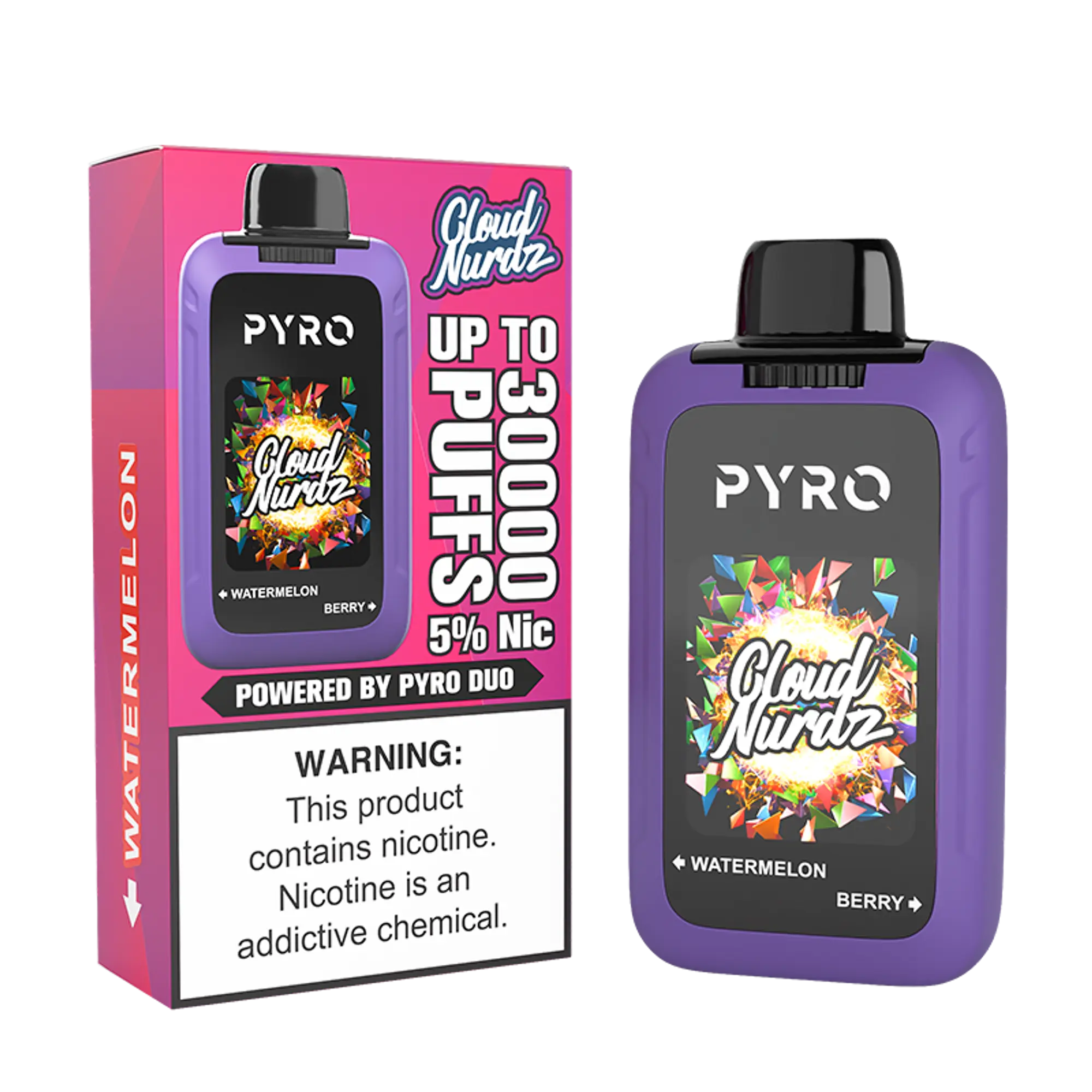 Cloud Nurdz X Pyro Duo 30K - Watermelon + Berry 