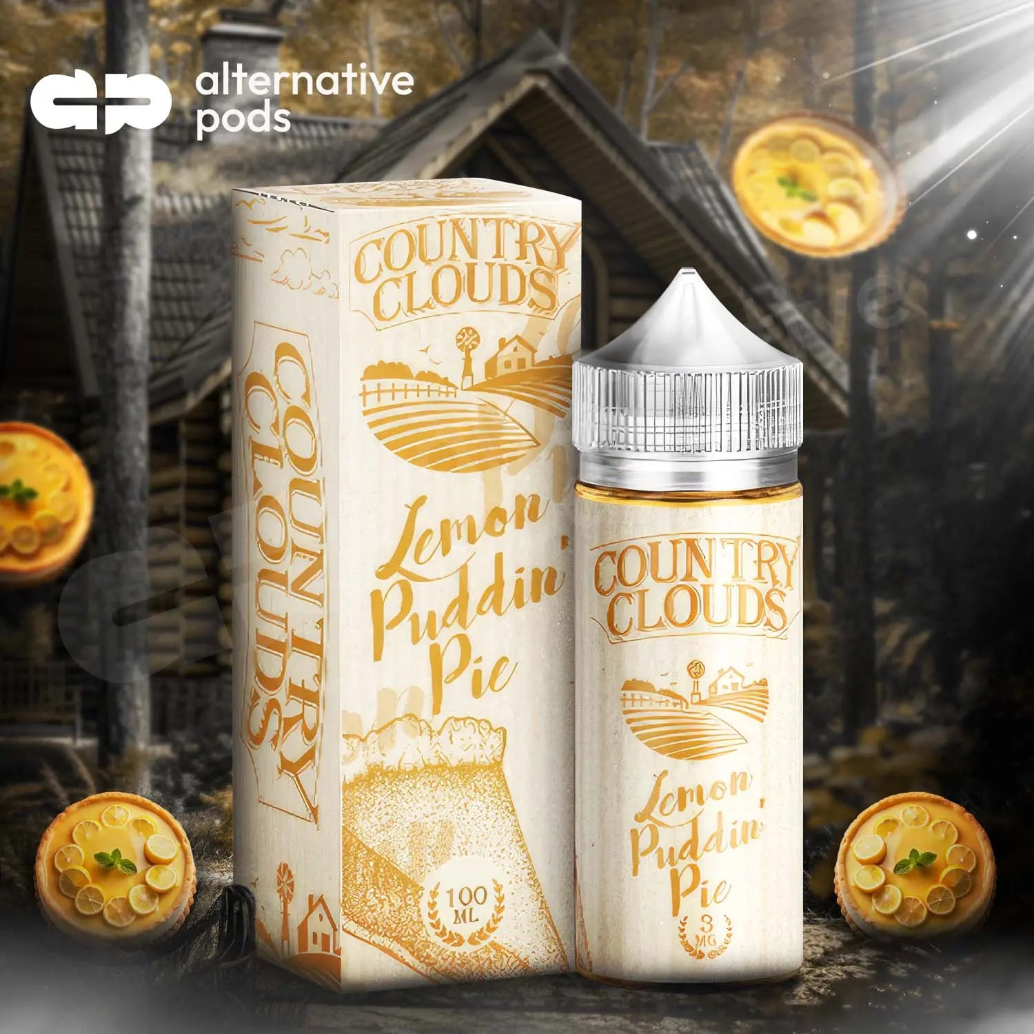 Country Clouds Premium E-Liquid 100ML - Lemon Puddin Pie 