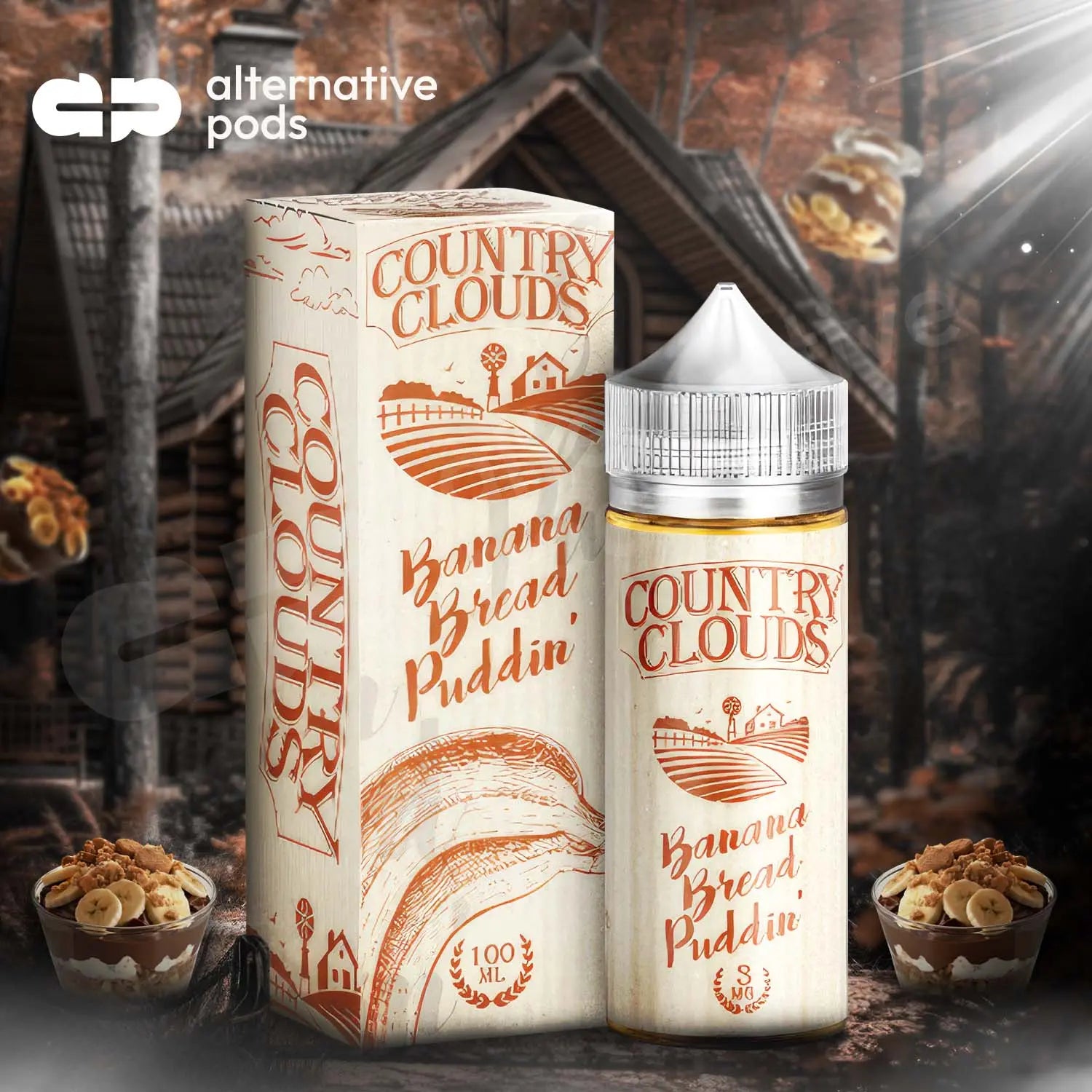 Country Clouds Premium E-Liquid 100ML - Banana Bread Puddin 