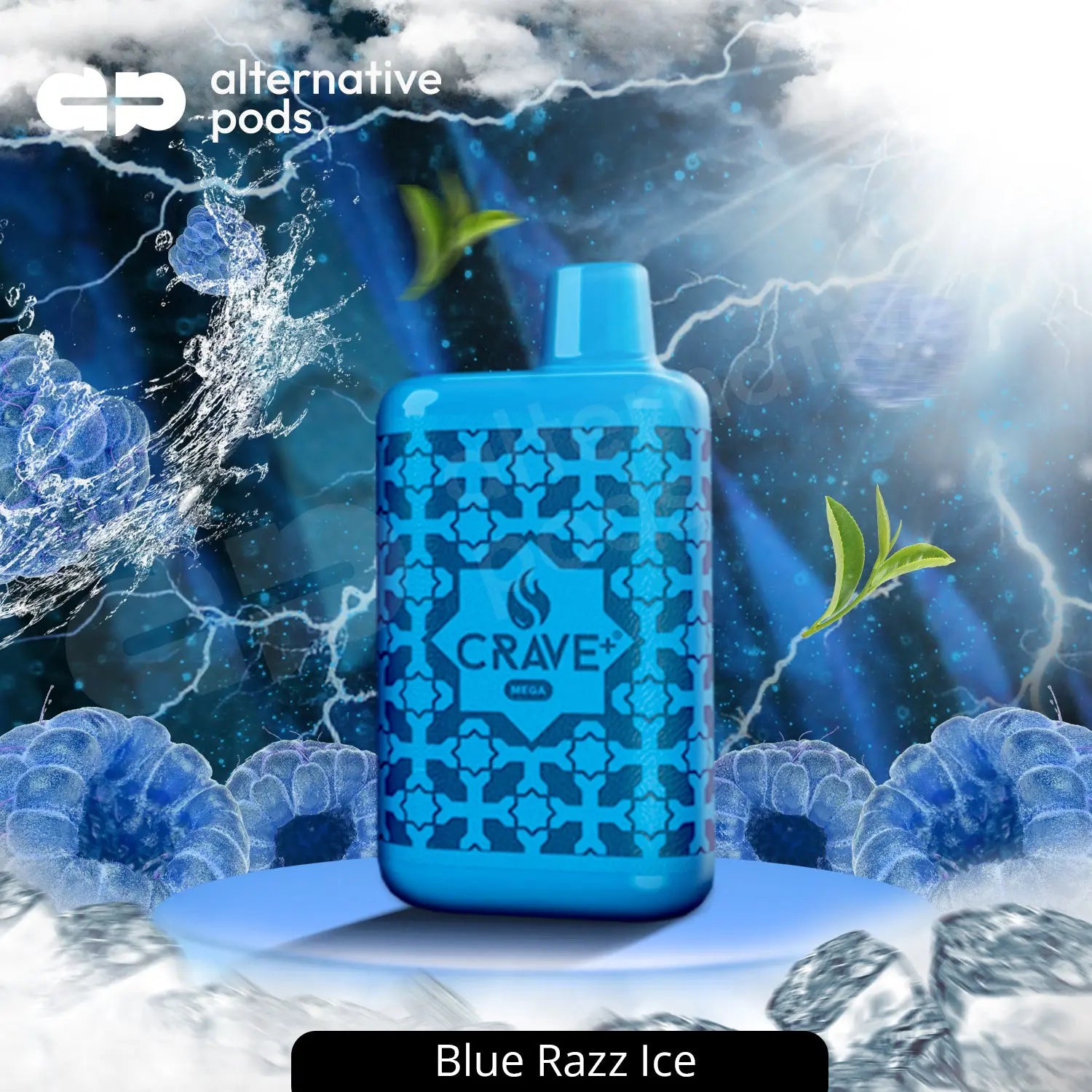 Crave Plus Mega 5500 Puffs Disposable Vape - Blue Razz Ice 