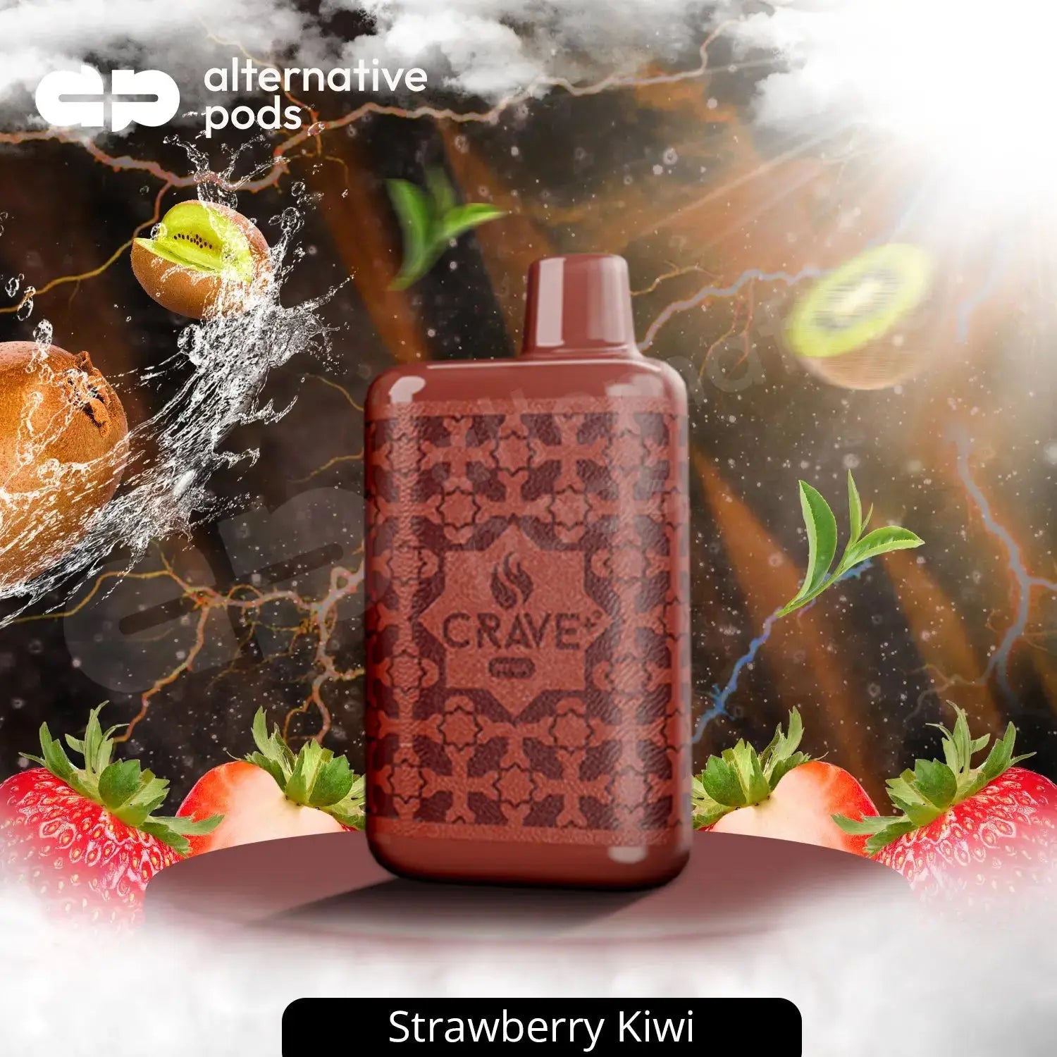 Crave Plus Mega 5500 Puffs Disposable Vape - Strawberry Kiwi 