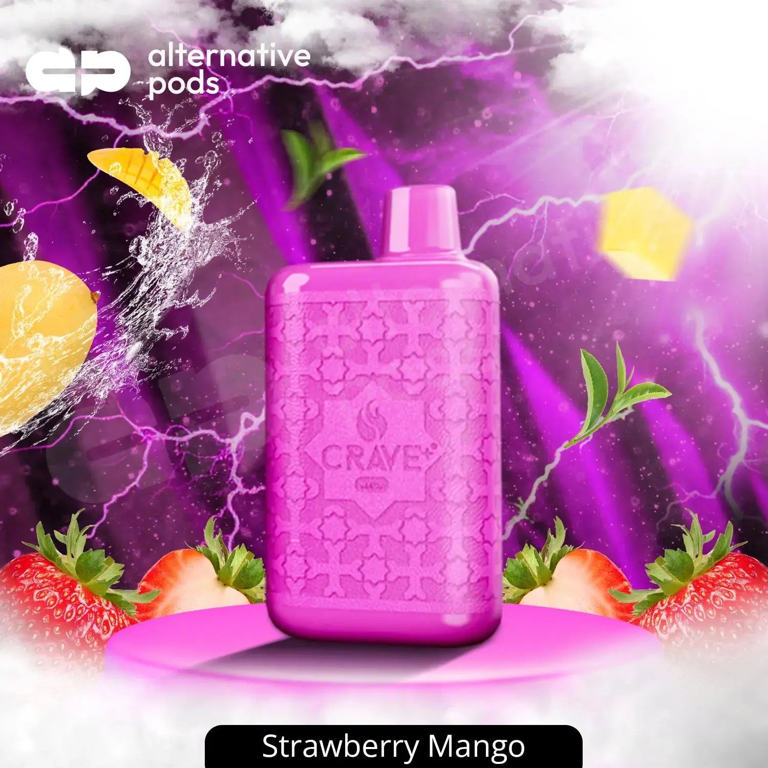 Crave Plus Mega 5500 Puffs Disposable Vape - Strawberry Mango 