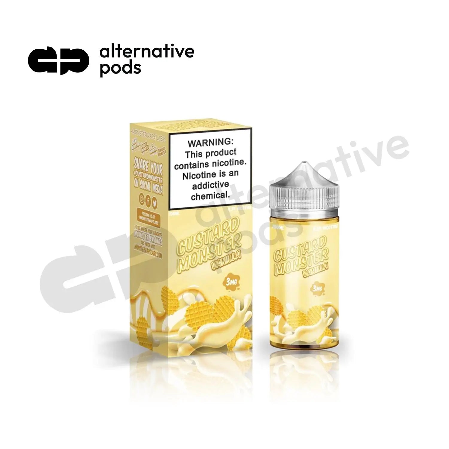 Custard Monster Synthetic Nicotine E-Liquid 100ML - Alternative pods | Online Vape & Smoke Shop