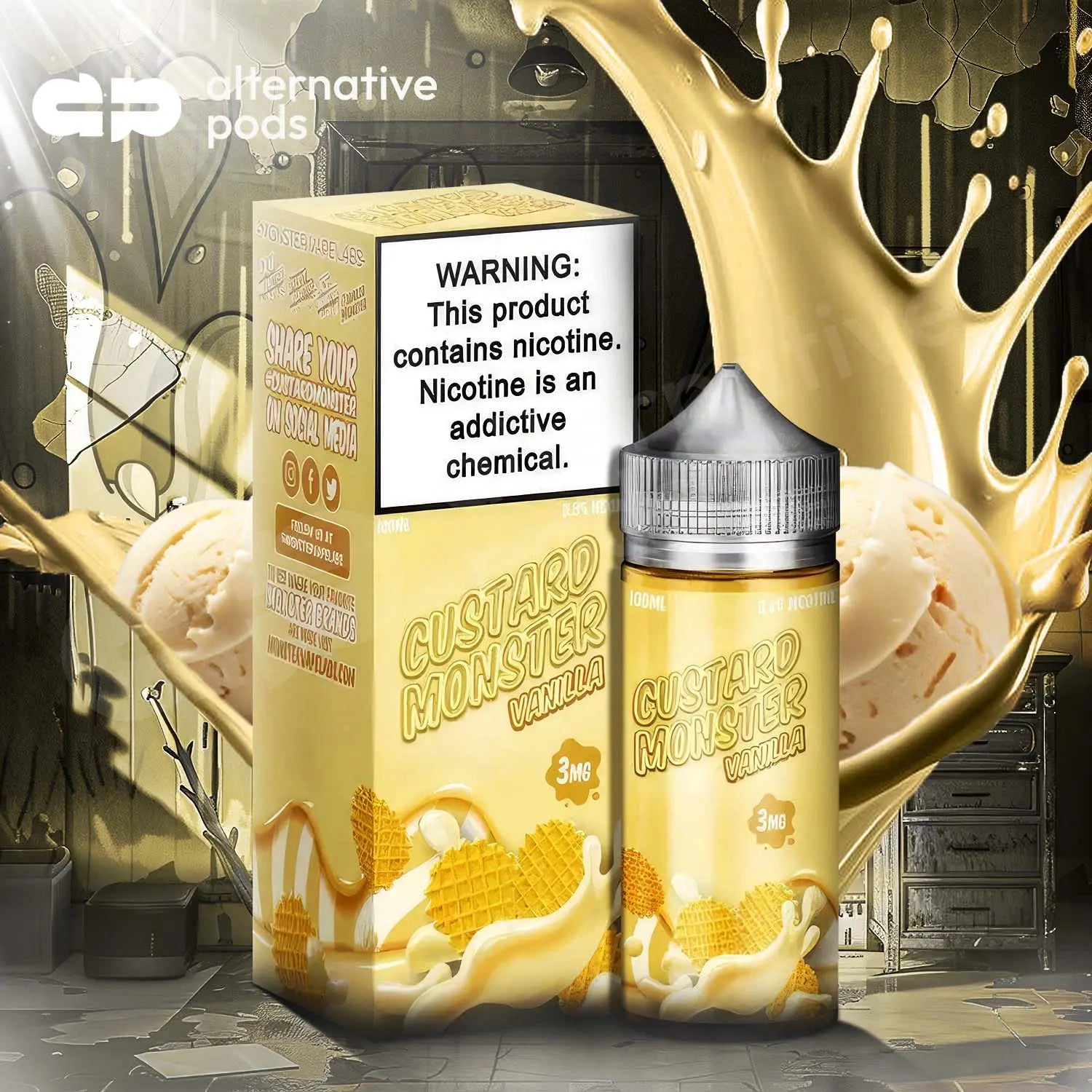 Custard Monster Synthetic Nicotine E-Liquid 100ML custard monster