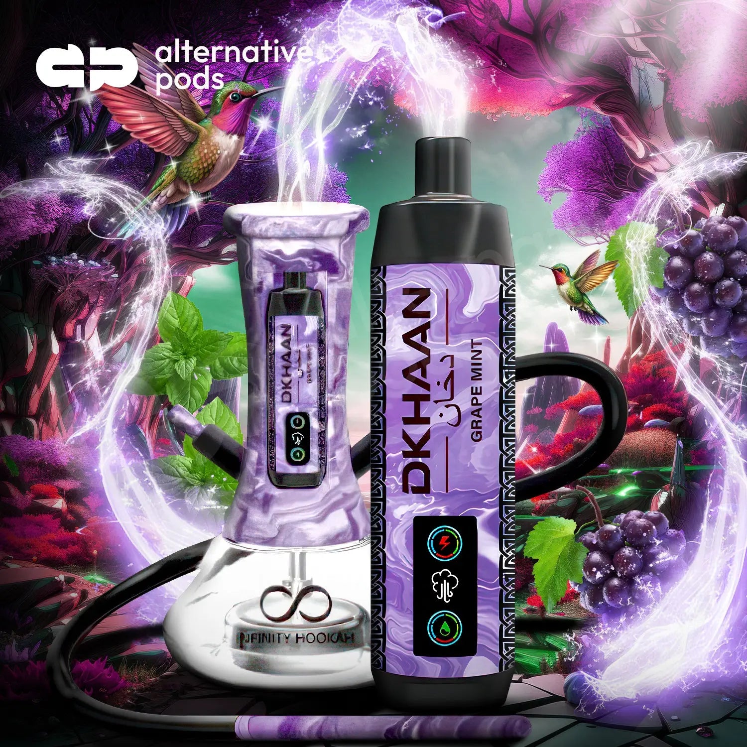 DKHAAN 15000 PUFFS DISPOSABLES BIG CLOUD - Grape Mint 