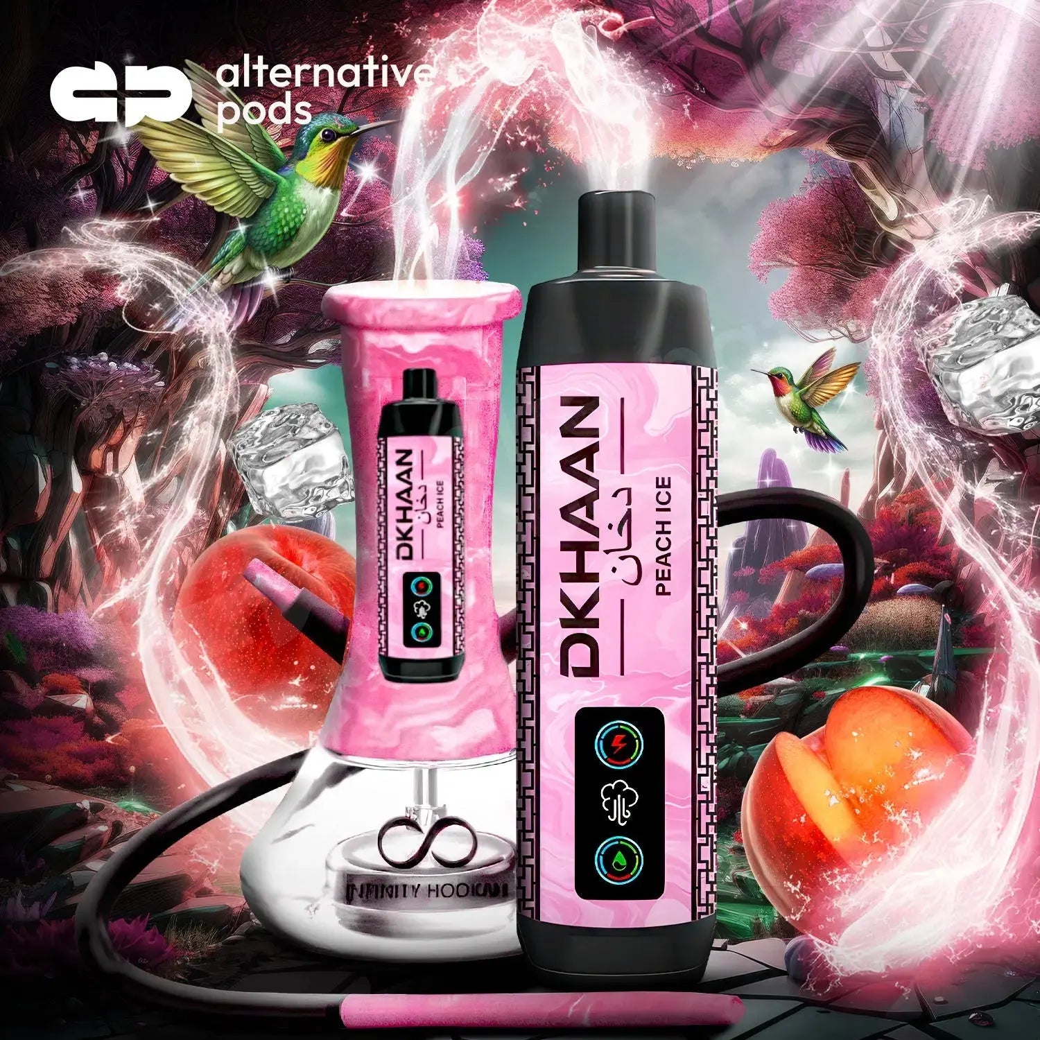 DKHAAN 15000 PUFFS DISPOSABLES BIG CLOUD - Peach Ice 