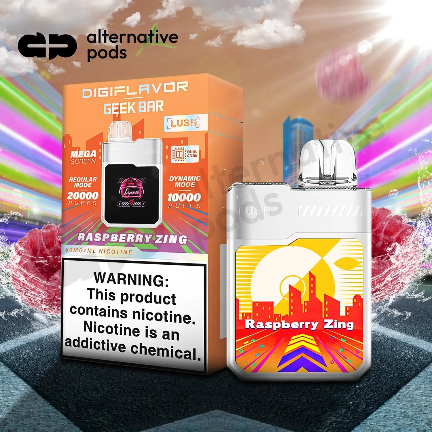 Geek Bar Digiflavor Lush 20K - Raspberry Zing 