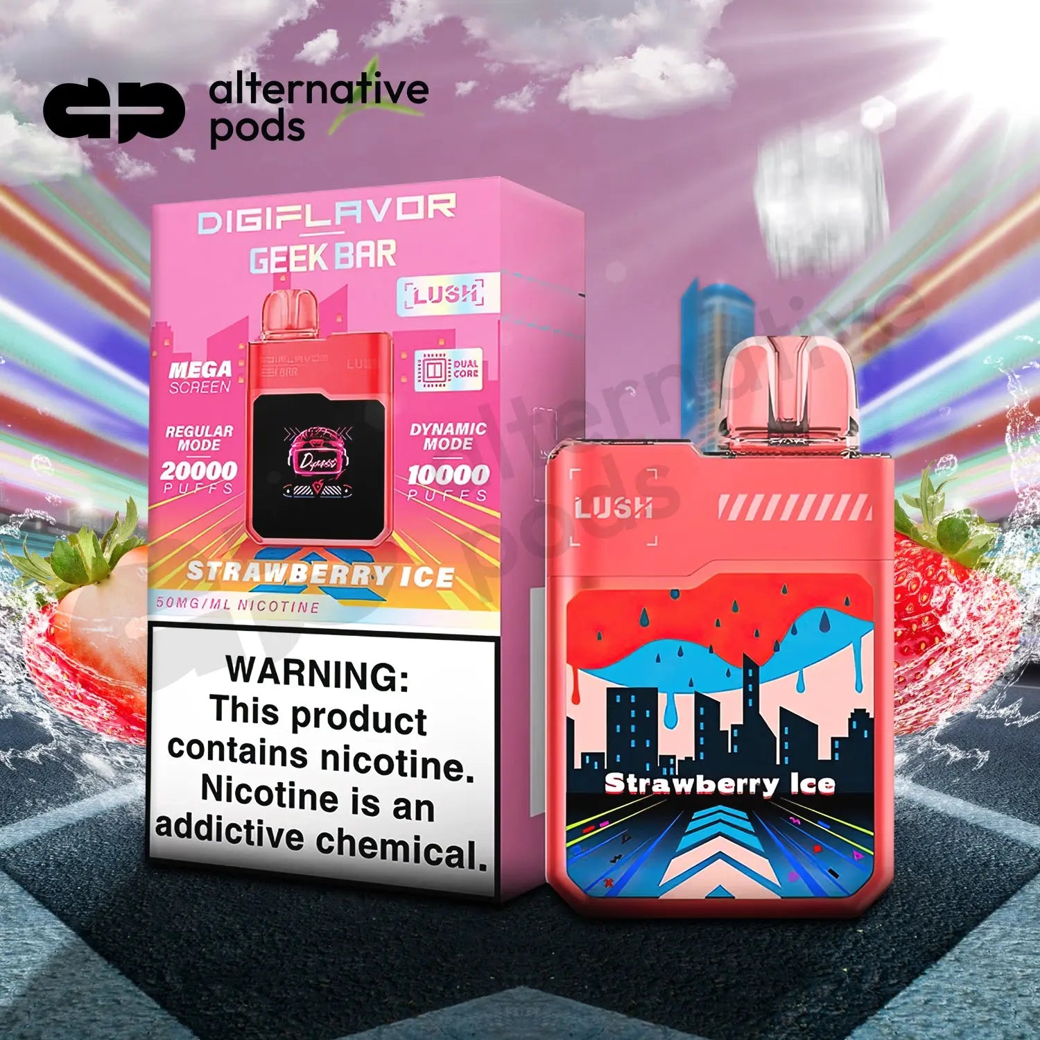 Geek Bar Digiflavor Lush 20K - Strawberry Ice 