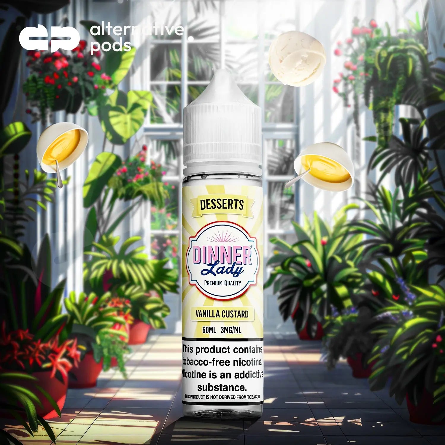 Dinner Lady Synthetic Nicotine E-Liquid 60ML - Vanilla Custard