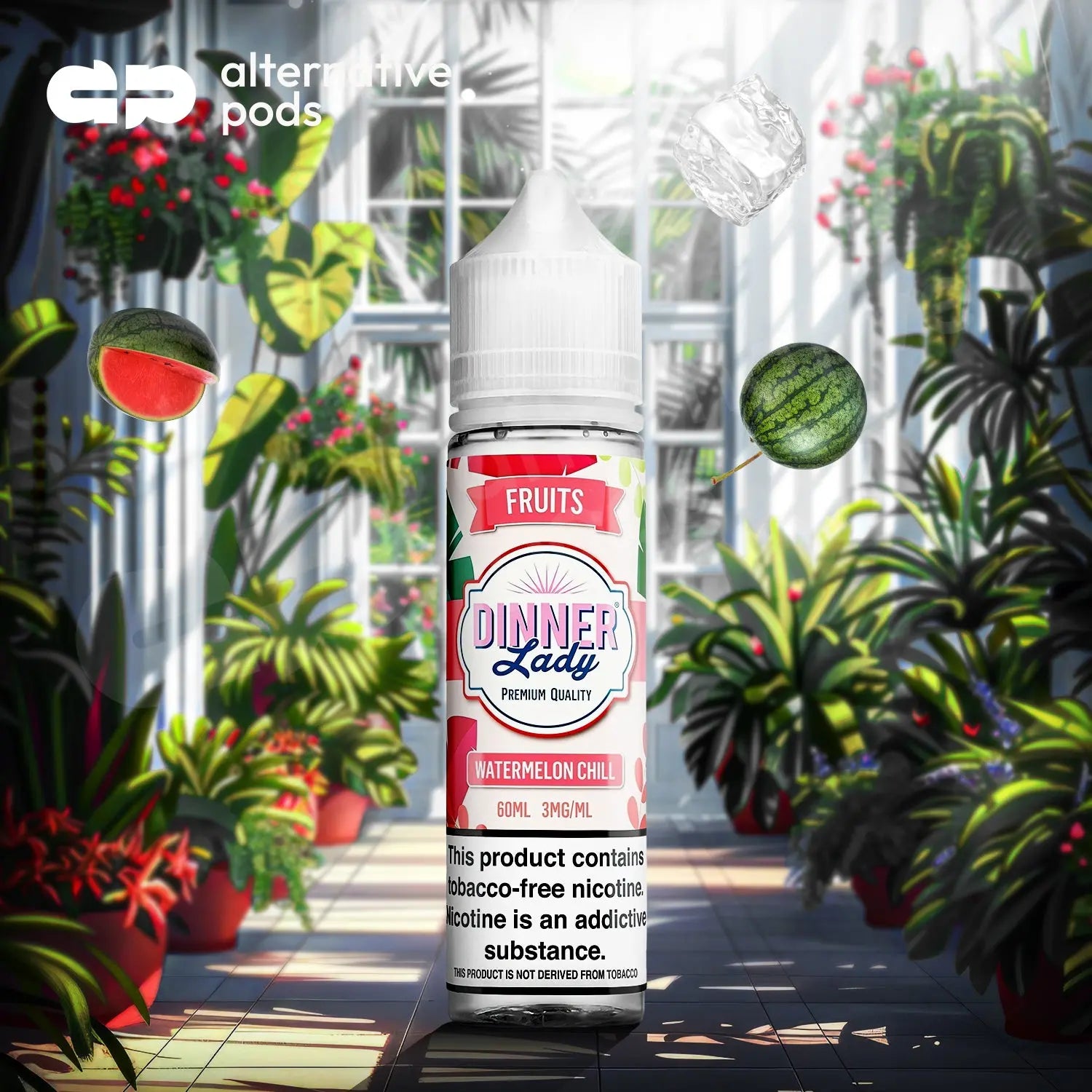 Dinner Lady Synthetic Nicotine E-Liquid 60ML - Watermelon Chill 