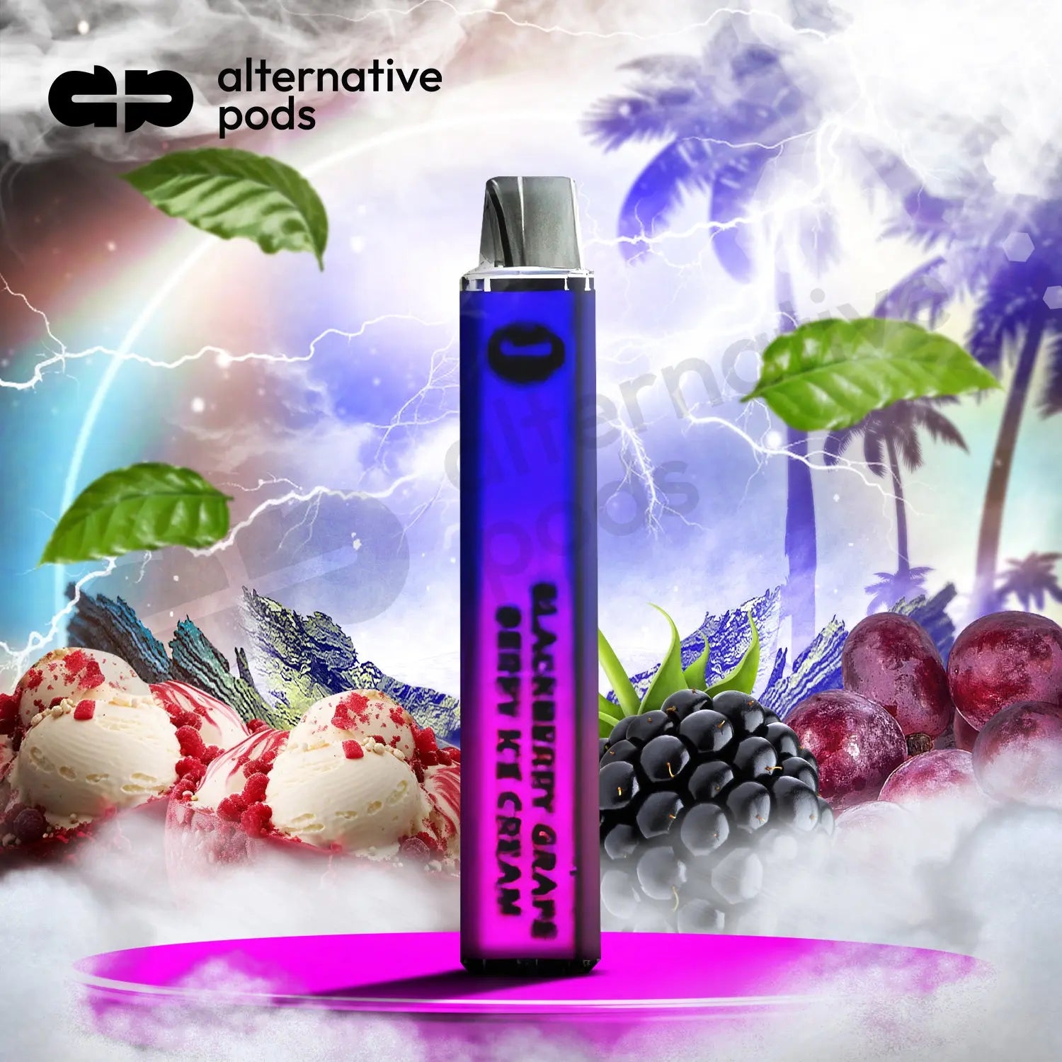 Dr Fog 2in1 Disposable Vape - Blackberry Grape / Berry Ice Cream