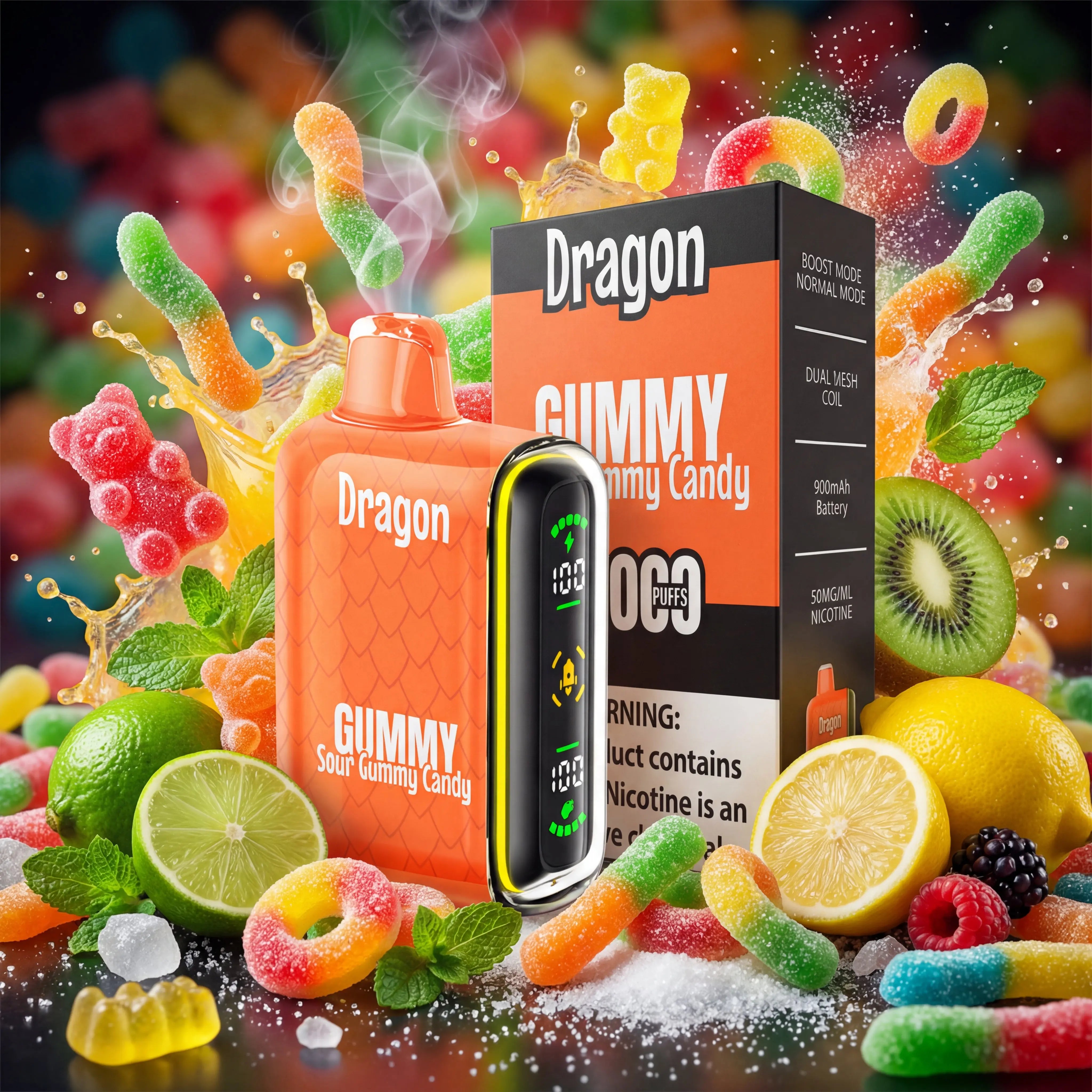 Dragon 20K Disposable Vape  Dual Mesh, 5% Nicotine, Up to 20,000