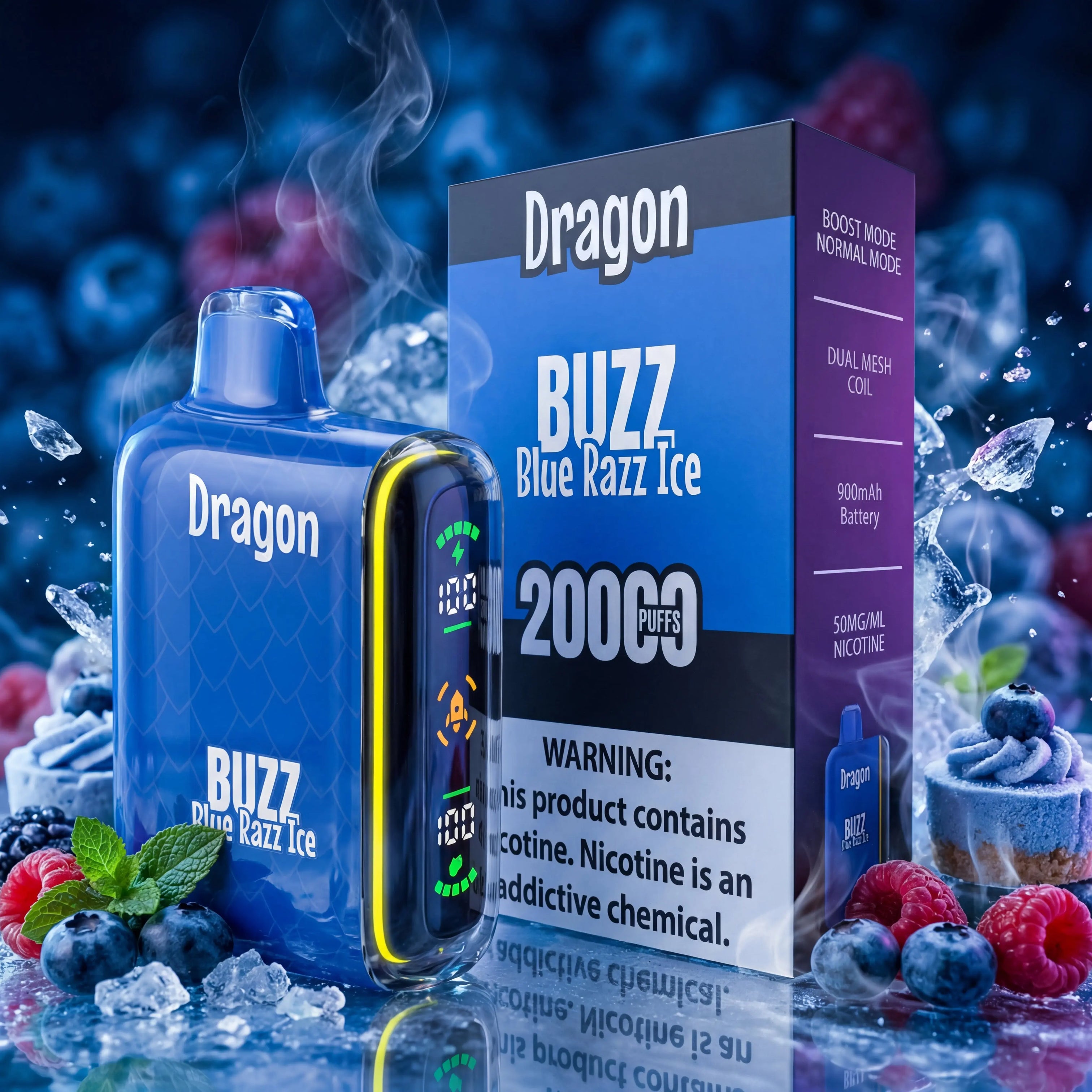 Dragon 20K Disposable Vape Dual Mesh, 5% Nicotine, Up to 20,000 Dragon 20K Disposable Vape Dual Mesh, 5% Nicotine, Up to 20,000