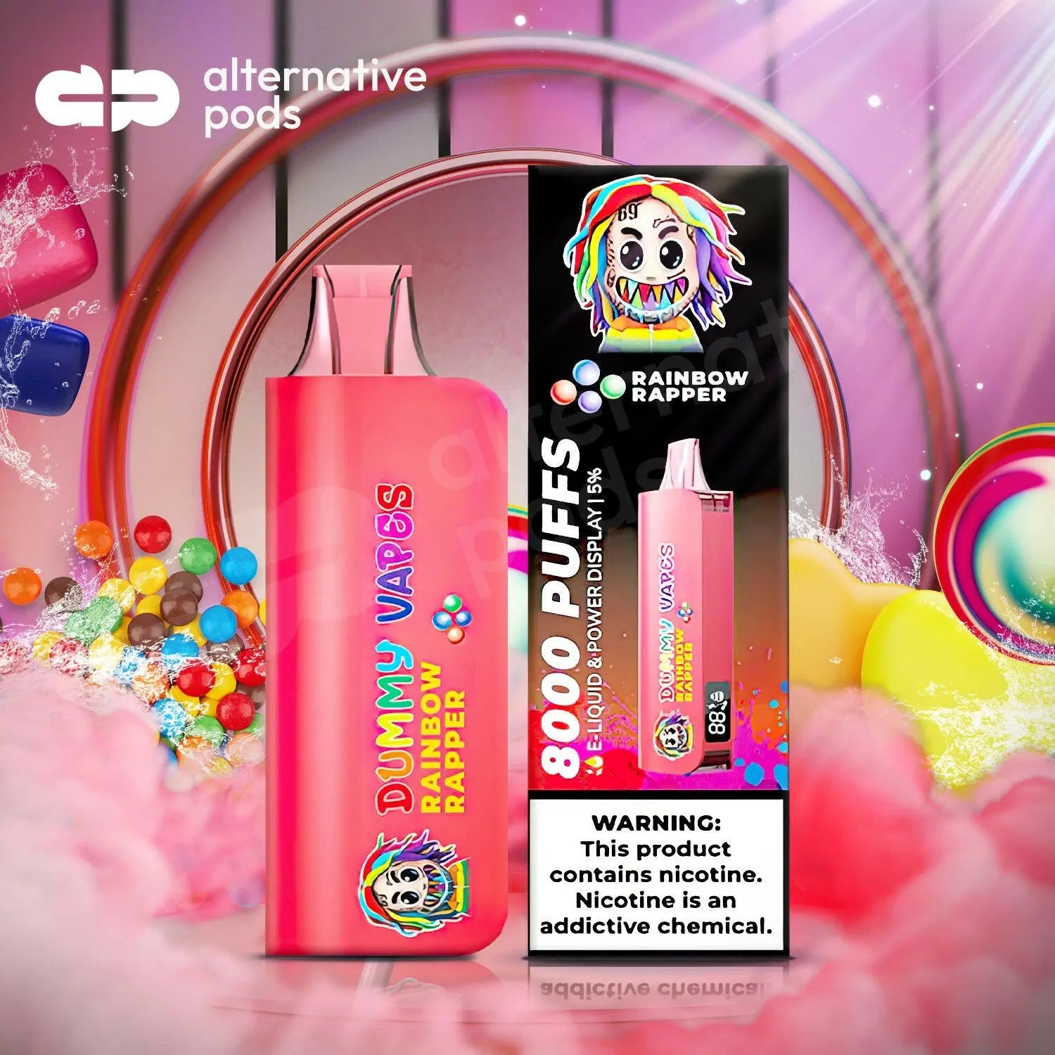 elfbar elfa kaufen Dummy Vapes By 6ix9ine 8000 Puffs 1% Nicotine Disposable Vape  HQD Tech USA