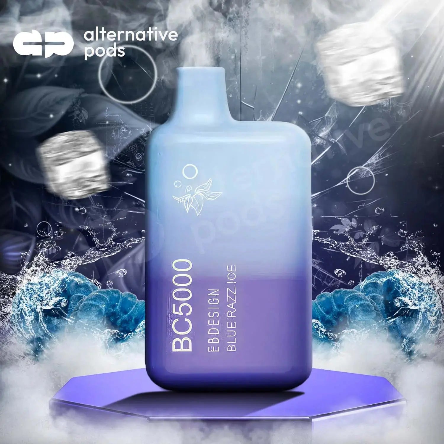 EB Design BC5000 0% Zero Nicotine Disposable Vape - Blue Razz Ice